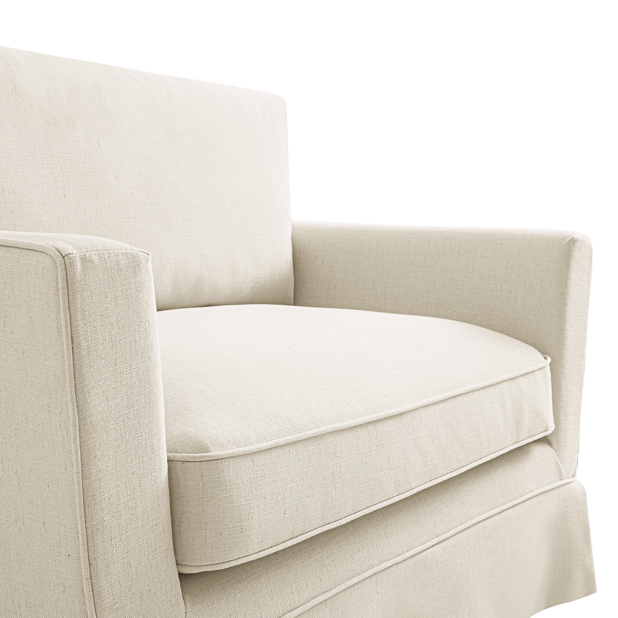 Fitz Skirted Loveseat, Oatmeal Linen Blend - Image 12