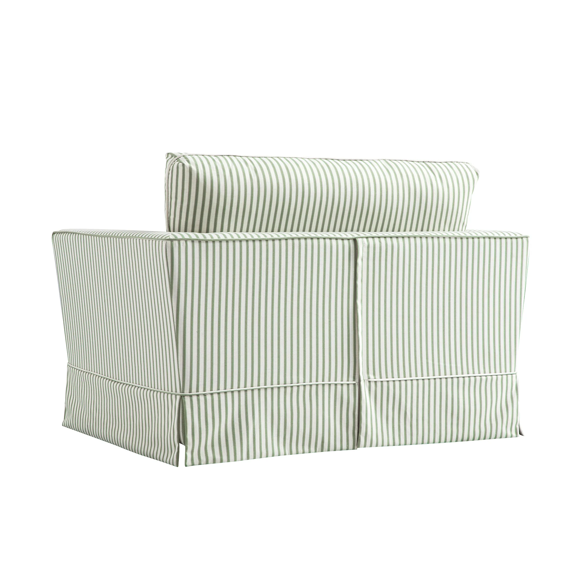 Fitz Skirted Loveseat, Sage Striped Linen Blend - Image 13