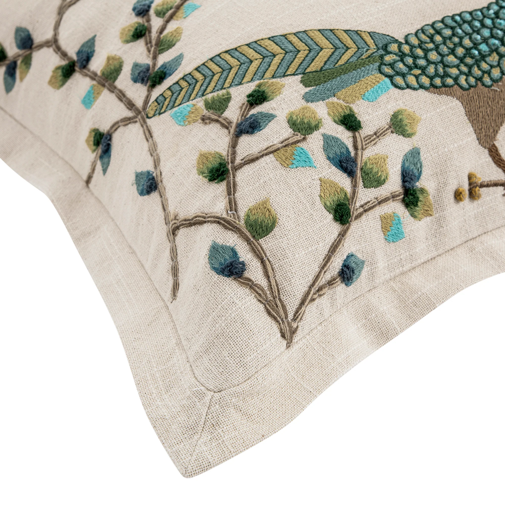 Flora & Fauna Hand Embroidered Songbird Cushion - Image 10