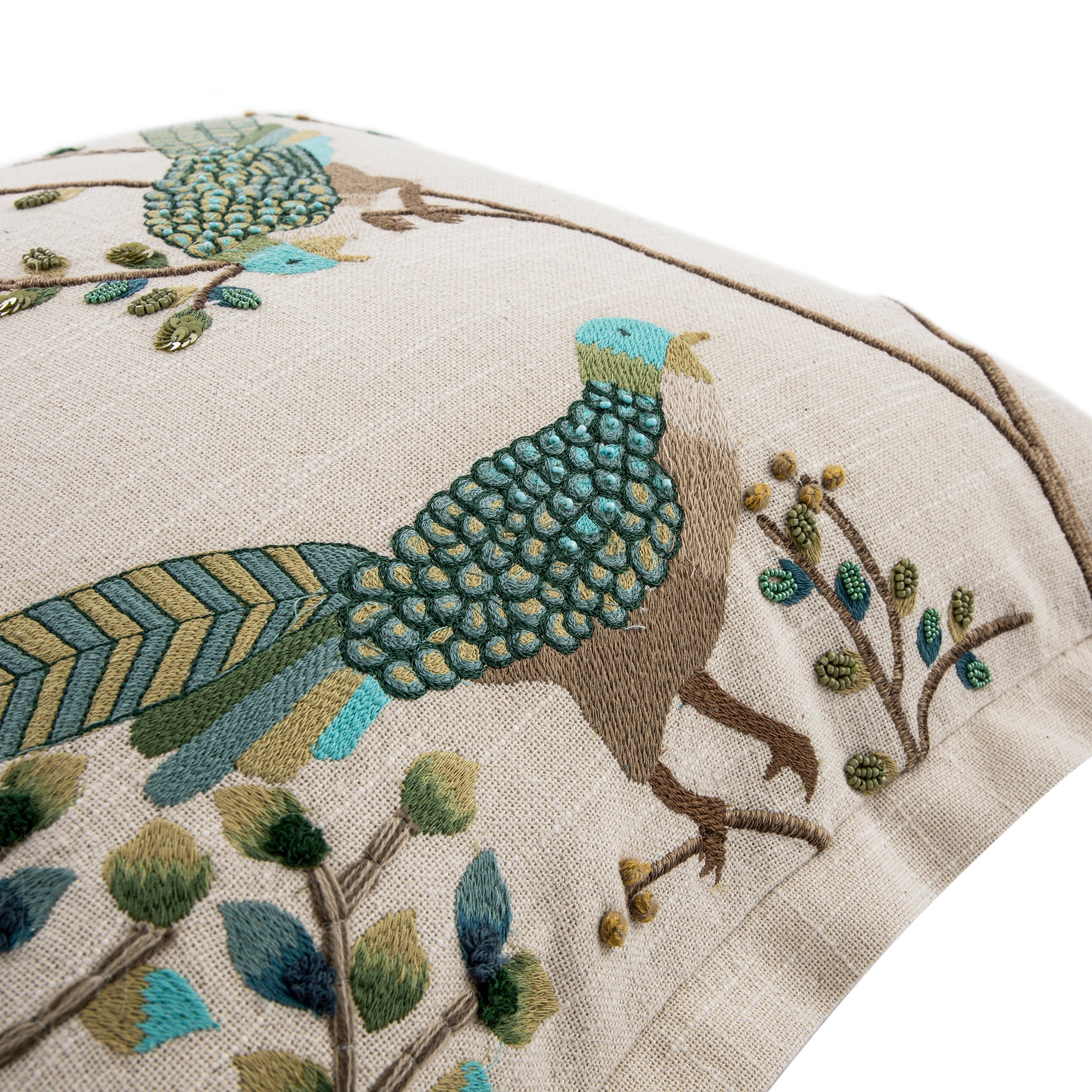 Flora & Fauna Hand Embroidered Songbird Cushion - Image 8