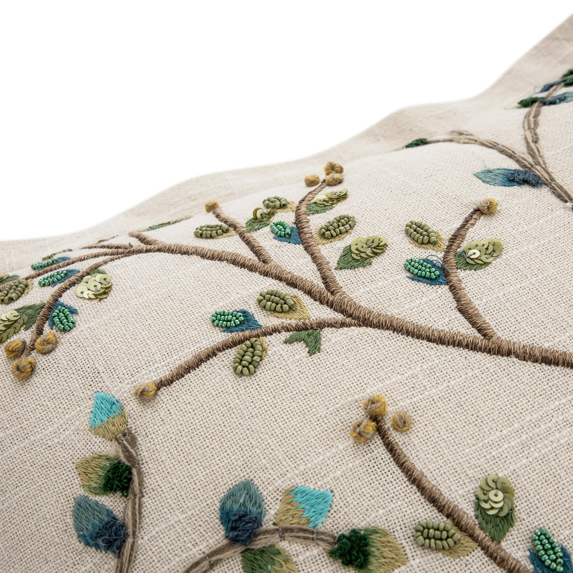 Flora & Fauna Hand Embroidered Songbird Cushion - Image 9