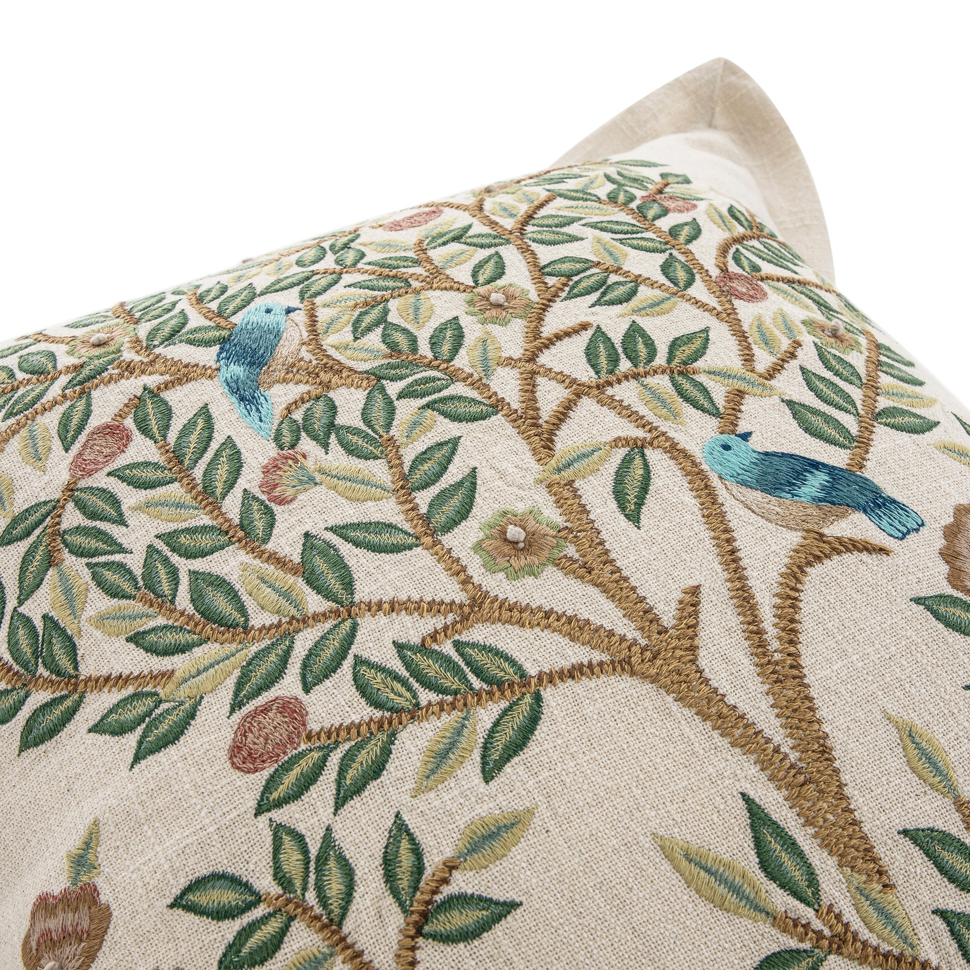 Flora & Fauna Hand Embroidered Tree Of Life Cushion - Image 8