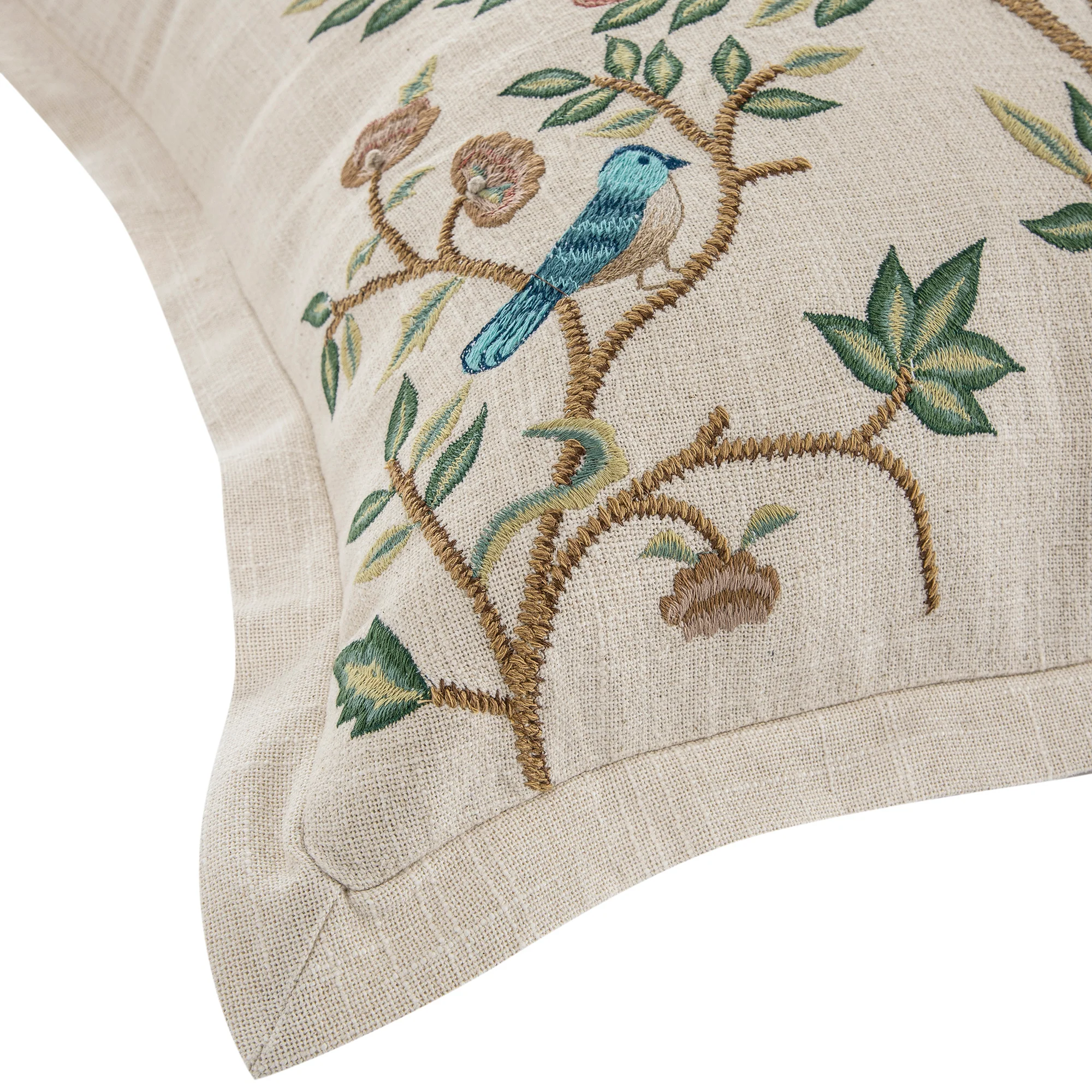 Flora & Fauna Hand Embroidered Tree Of Life Cushion - Image 9