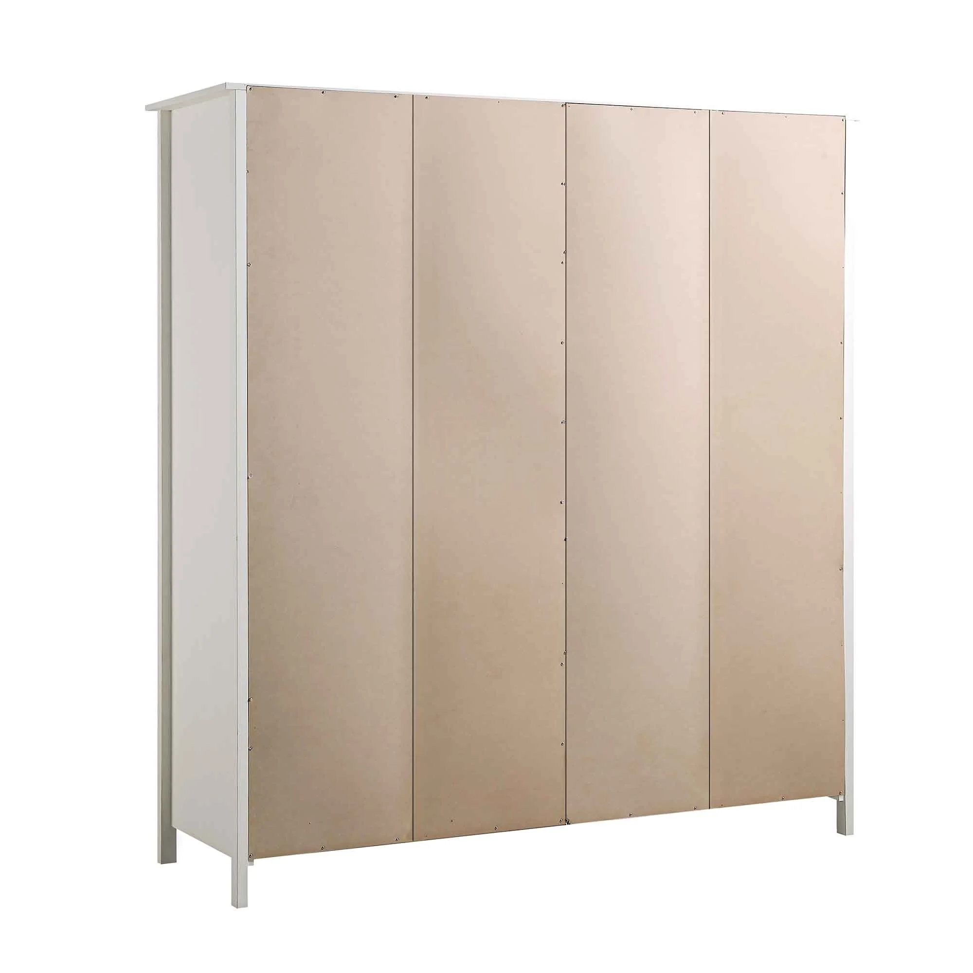 Frances Rattan 4-Door Wardrobe with 2 Drawers, White - Image 10