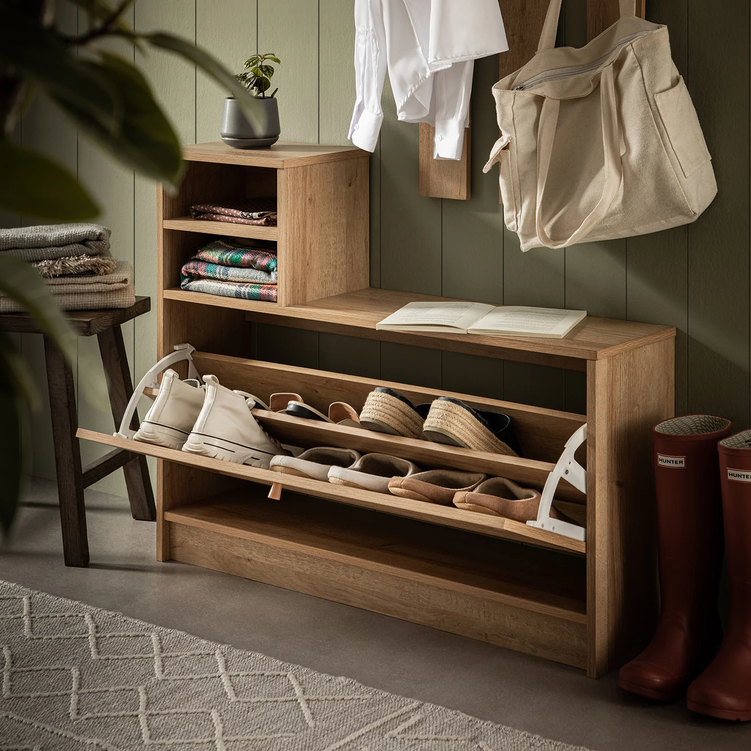Frances Rattan Hallway Unit with Mirror, Natural - Image 5