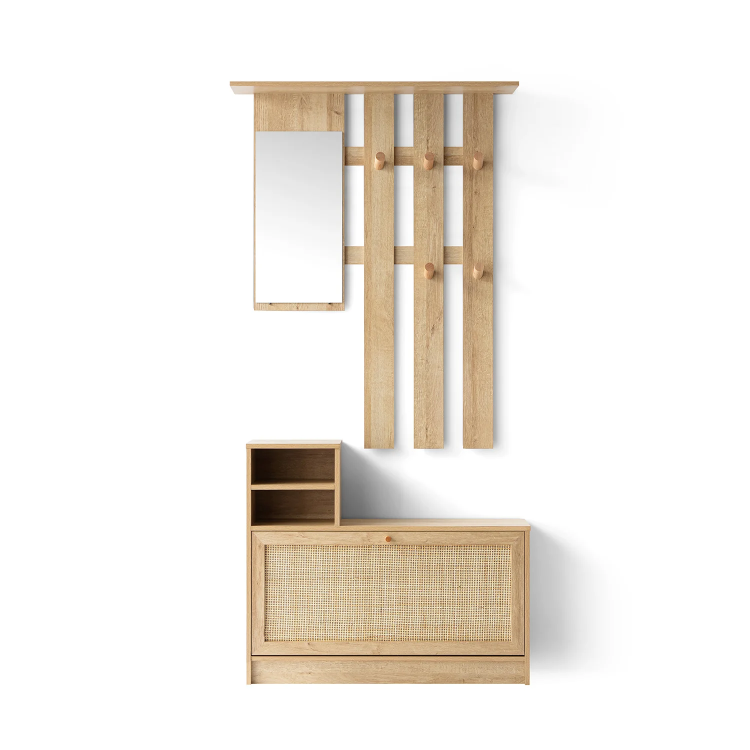 Frances Rattan Hallway Unit with Mirror, Natural - Image 7