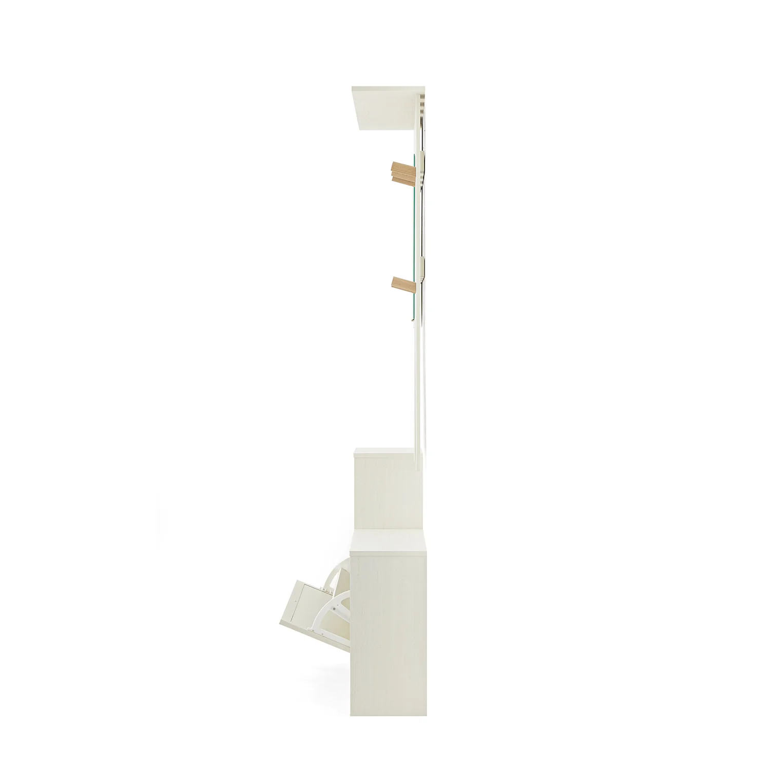 Frances Rattan Hallway Unit with Mirror, White - Image 6