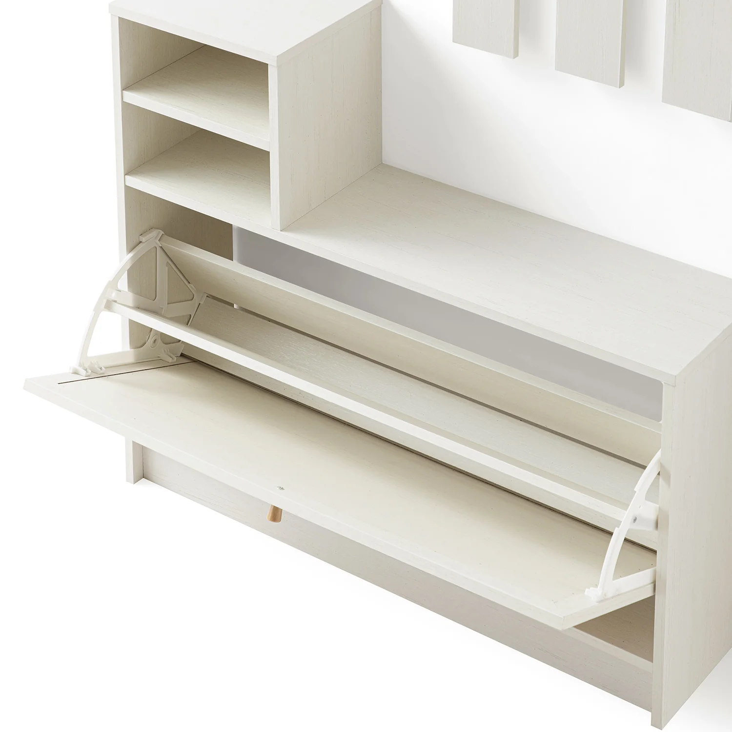 Frances Rattan Hallway Unit with Mirror, White - Image 9