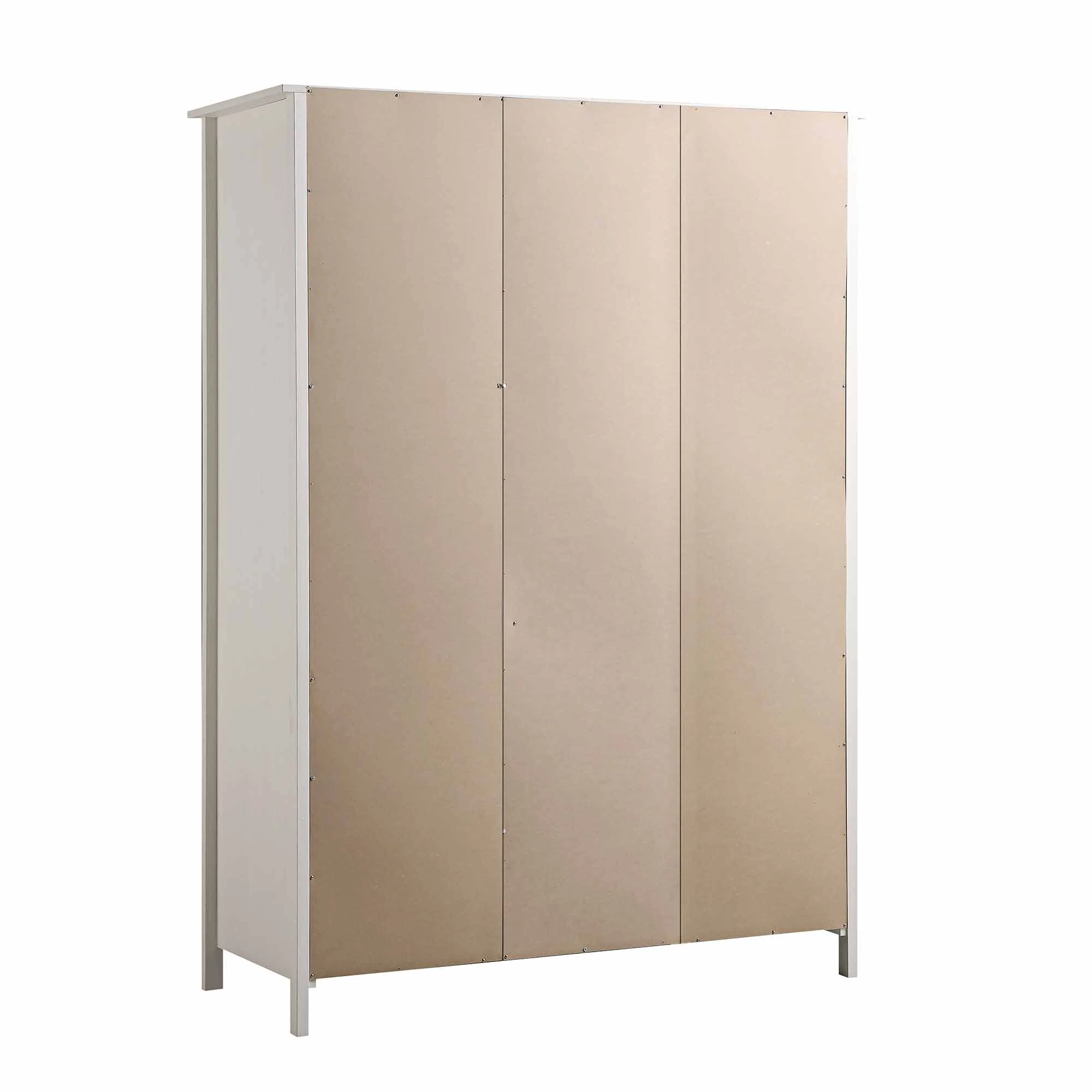 Frances Rattan Triple Wardrobe with 2 Drawers, White - Image 10