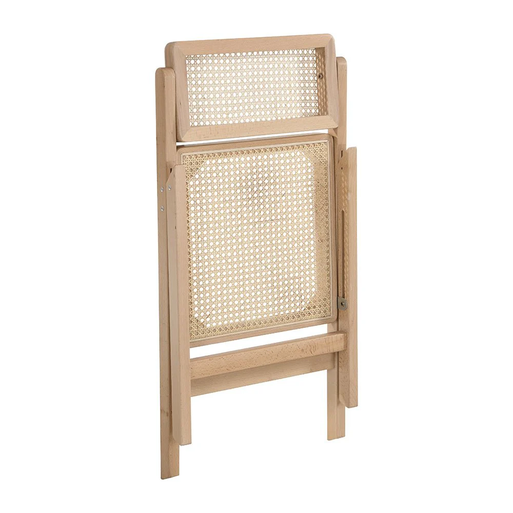 Frances Set of 2 Folding Cane Rattan Chairs, Natural Colour - Image 8