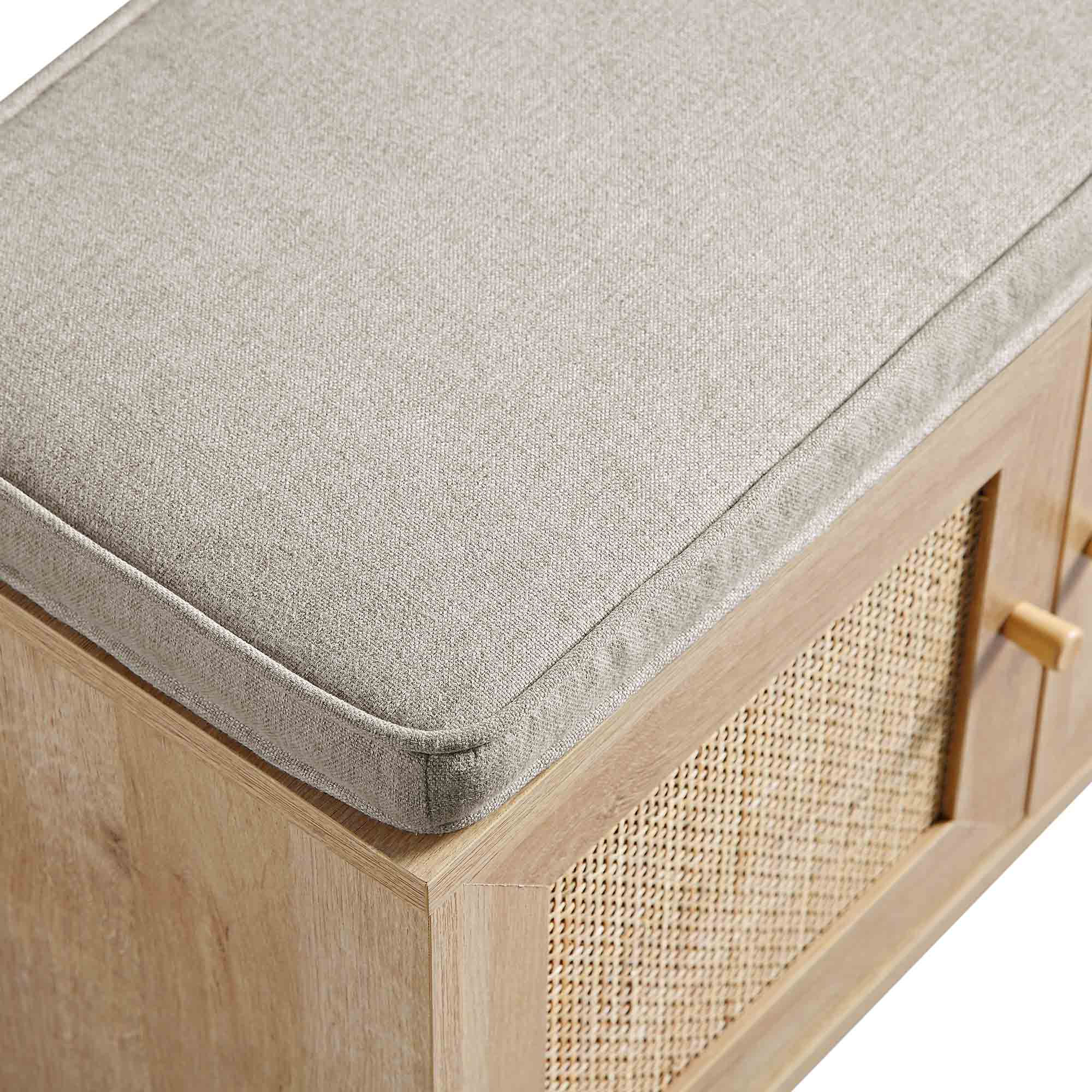 Frances Woven Hallway Unit with Cushion, Natural - Image 13