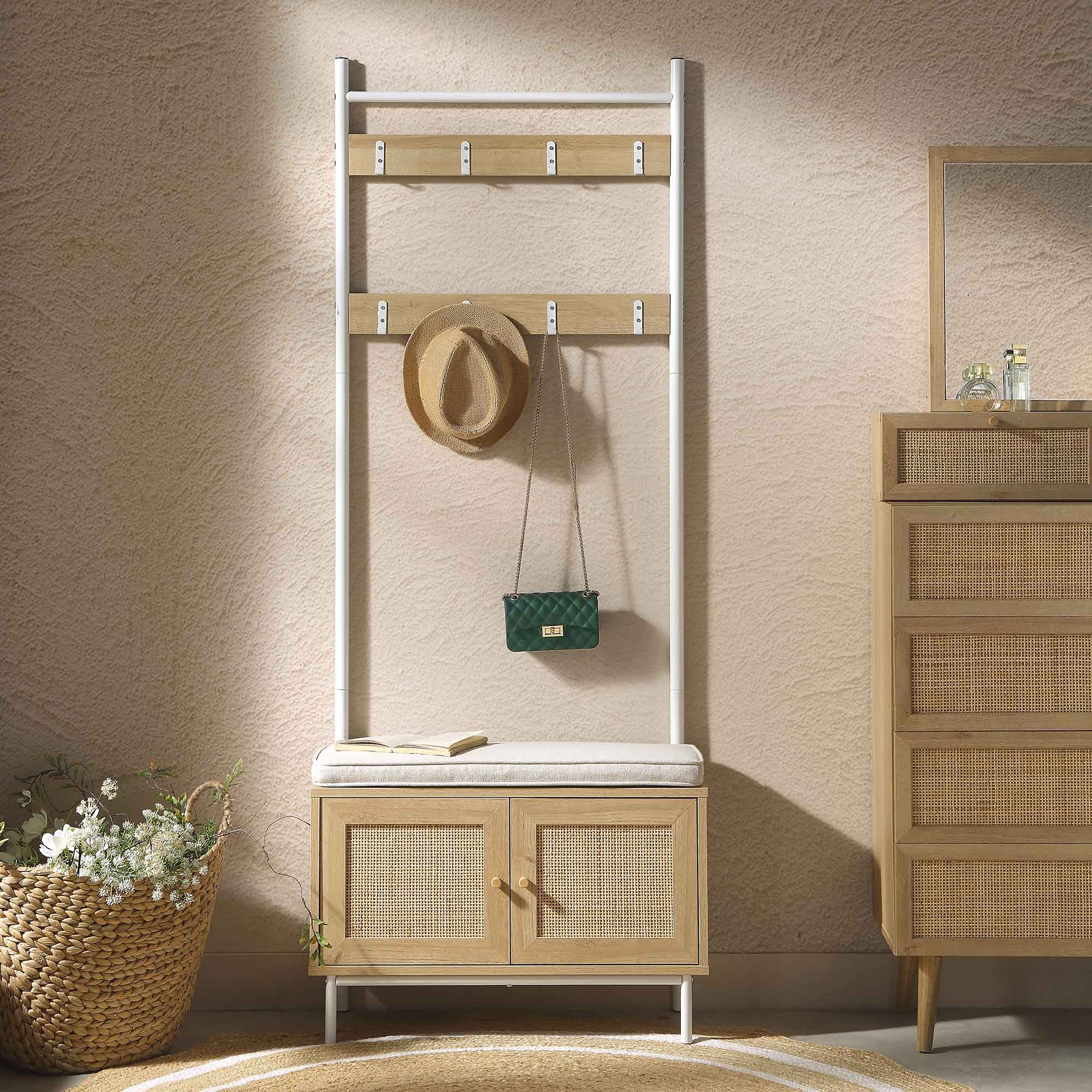 Frances Woven Hallway Unit with Cushion, Natural - Image 2
