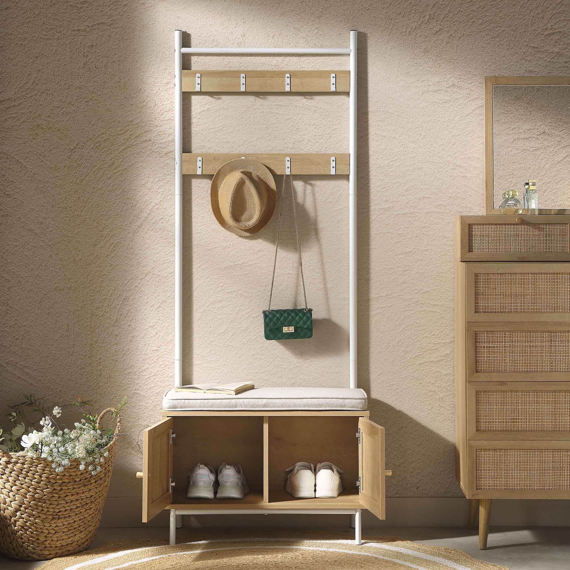 Frances Woven Hallway Unit with Cushion, Natural - Image 3