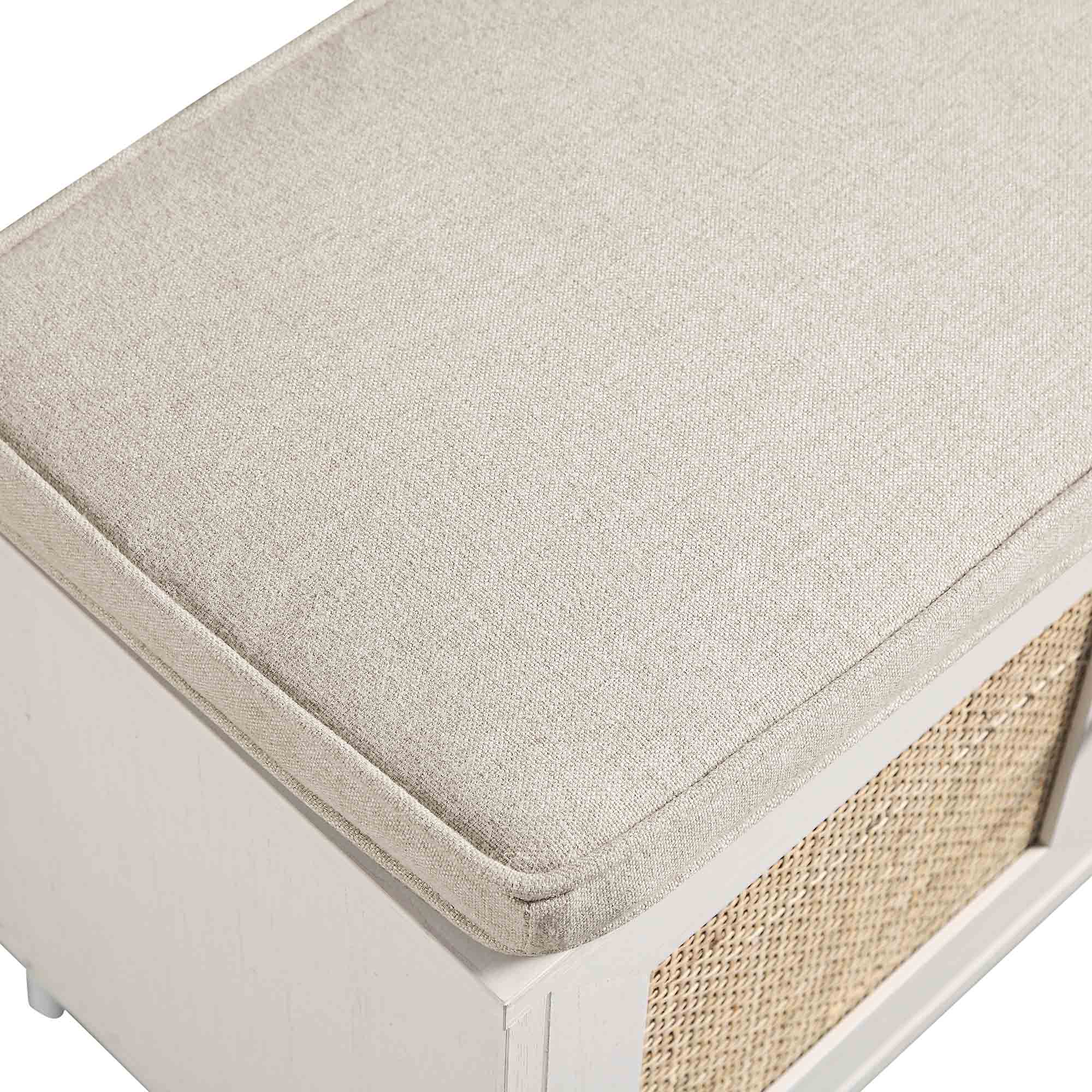 Frances Woven Hallway Unit with Cushion, White - Image 12