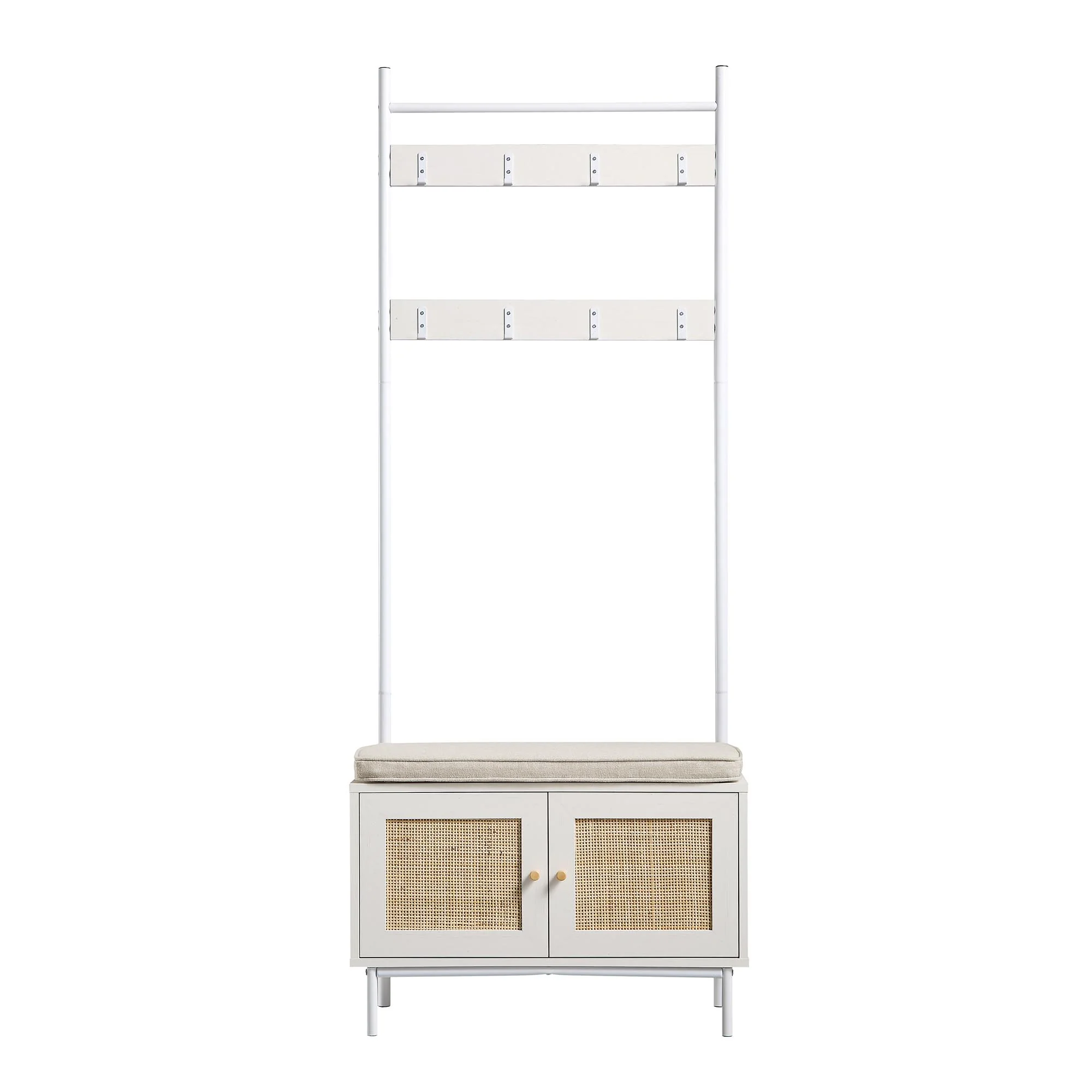 Frances Woven Hallway Unit with Cushion, White - Image 4
