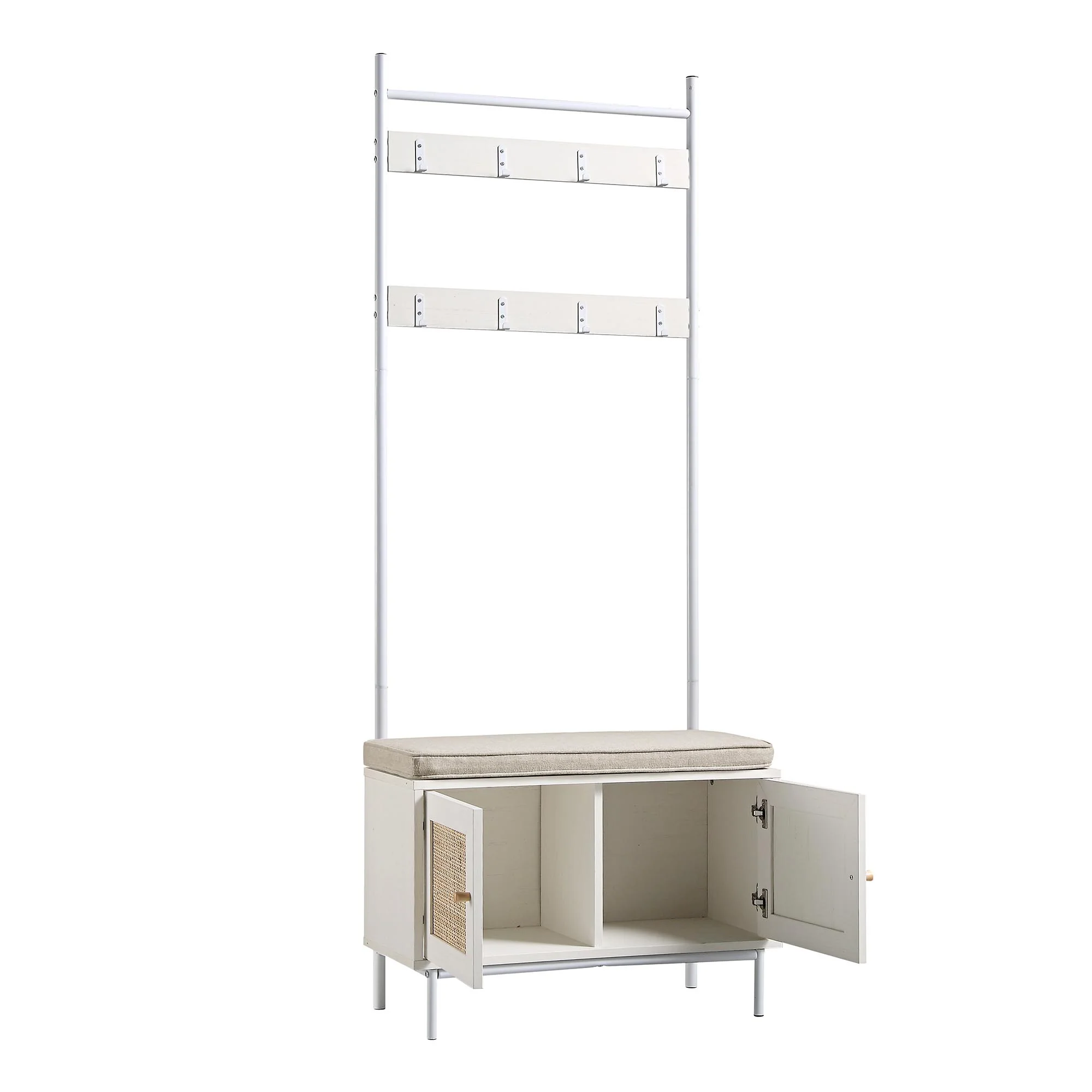Frances Woven Hallway Unit with Cushion, White - Image 7
