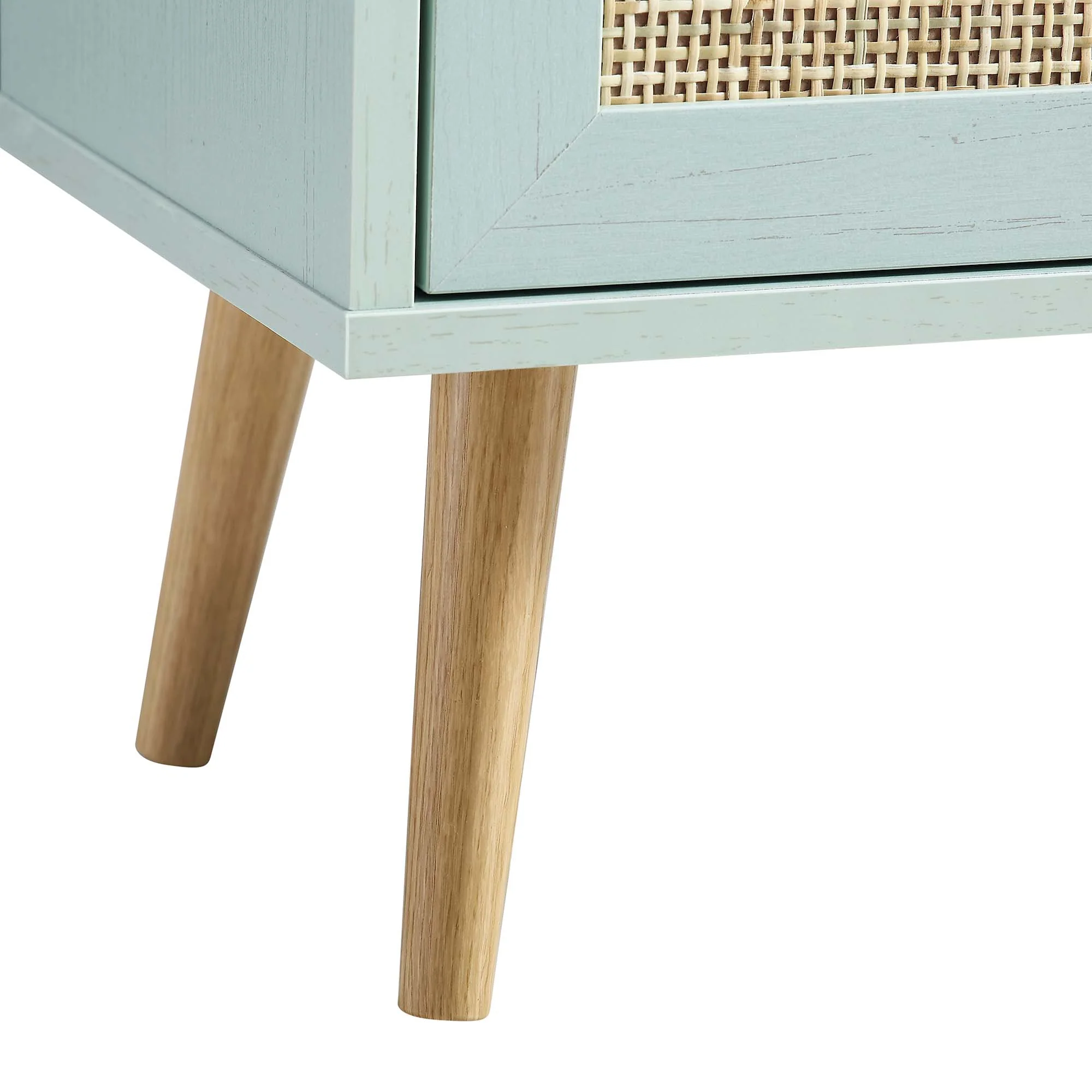 Frances Woven Rattan 1-Door Bathroom Cabinet, Mint - Image 11