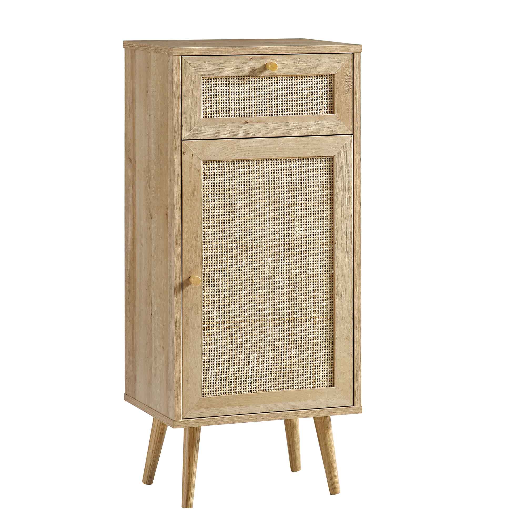 Frances Woven Rattan 1-Door Bathroom Cabinet, Natural - Image 5