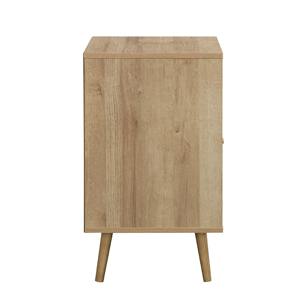 Frances Woven Rattan 1-Door Bedside Table in Natural Colour - Image 7
