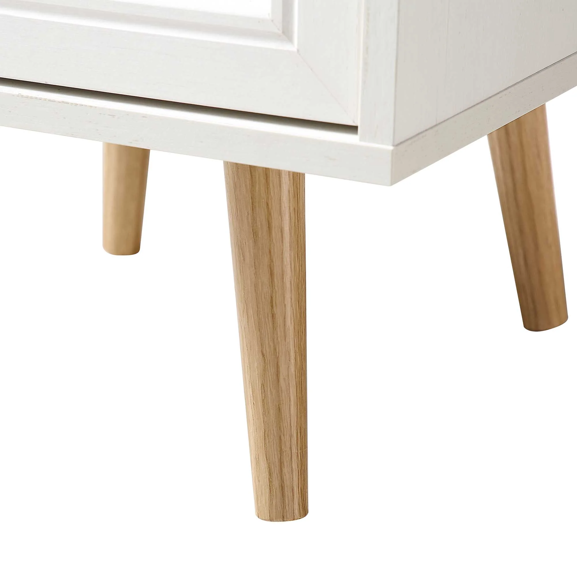 Frances Woven Rattan 1-Door Bedside Table in White - Image 11