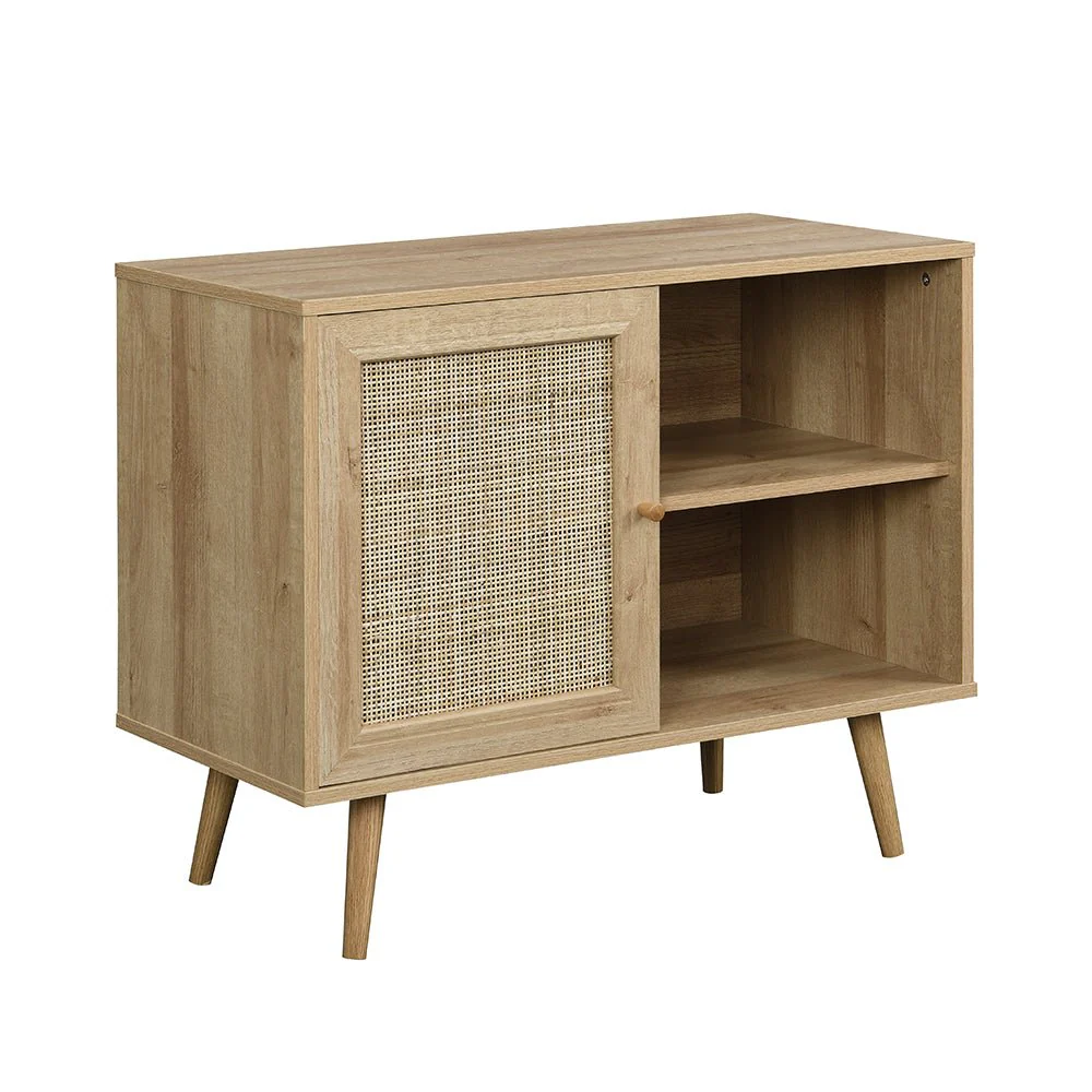 Frances Woven Rattan 1-Door Cabinet in Natural - Image 4