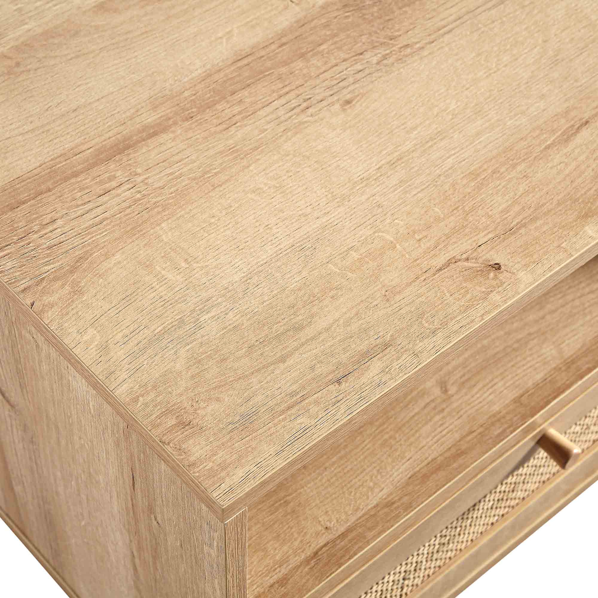 Frances Woven Rattan 160cm 3-Drawer TV Unit, Natural - Image 13