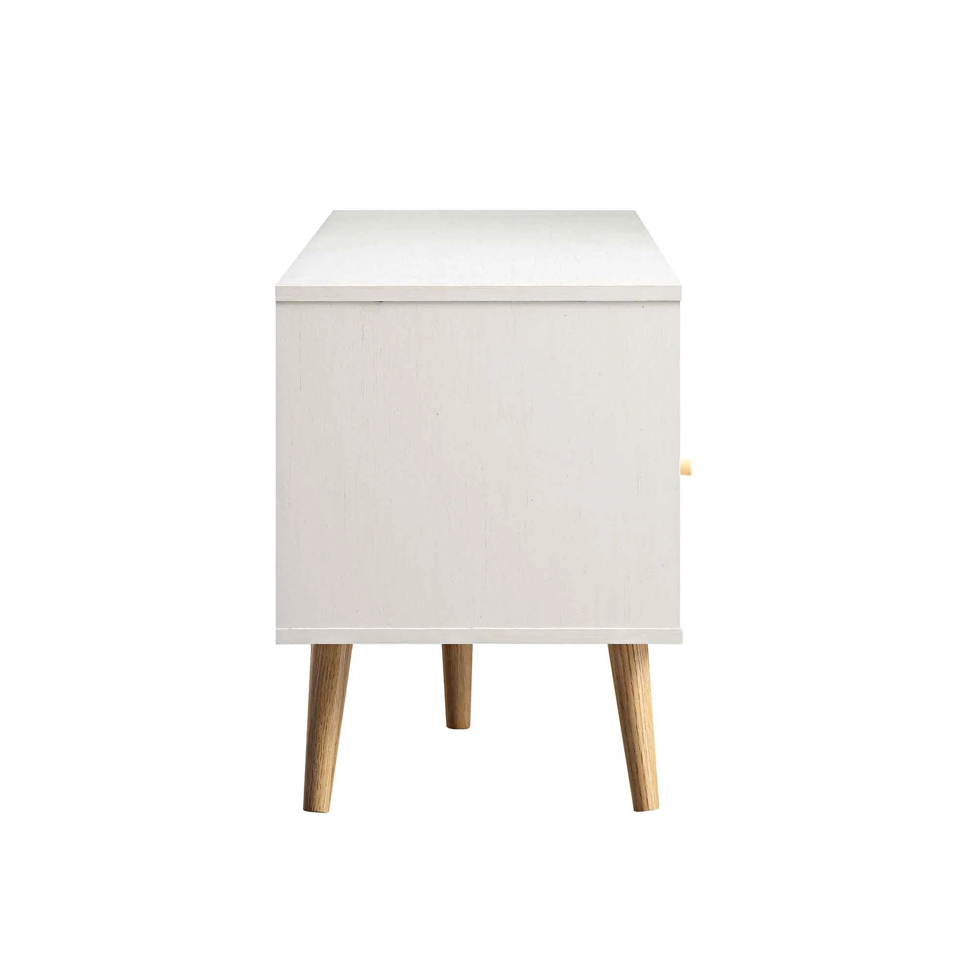 Frances Woven Rattan 160cm 3-Drawer TV Unit, White - Image 9