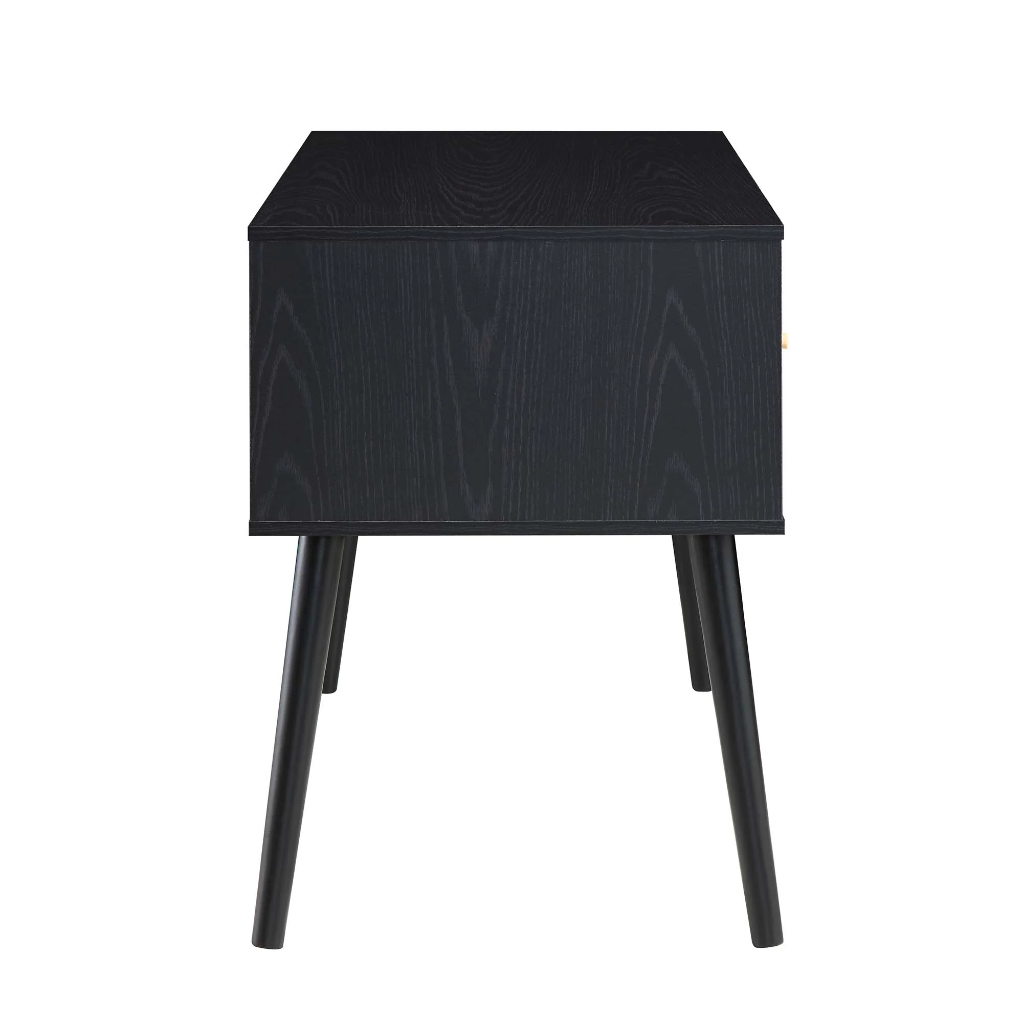 Frances Woven Rattan 2-Door Desk, Black - Image 8