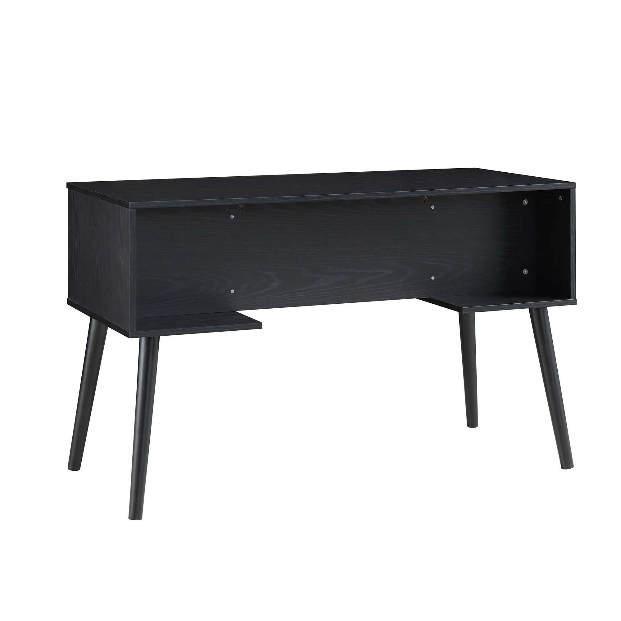 Frances Woven Rattan 2-Door Desk, Black - Image 9