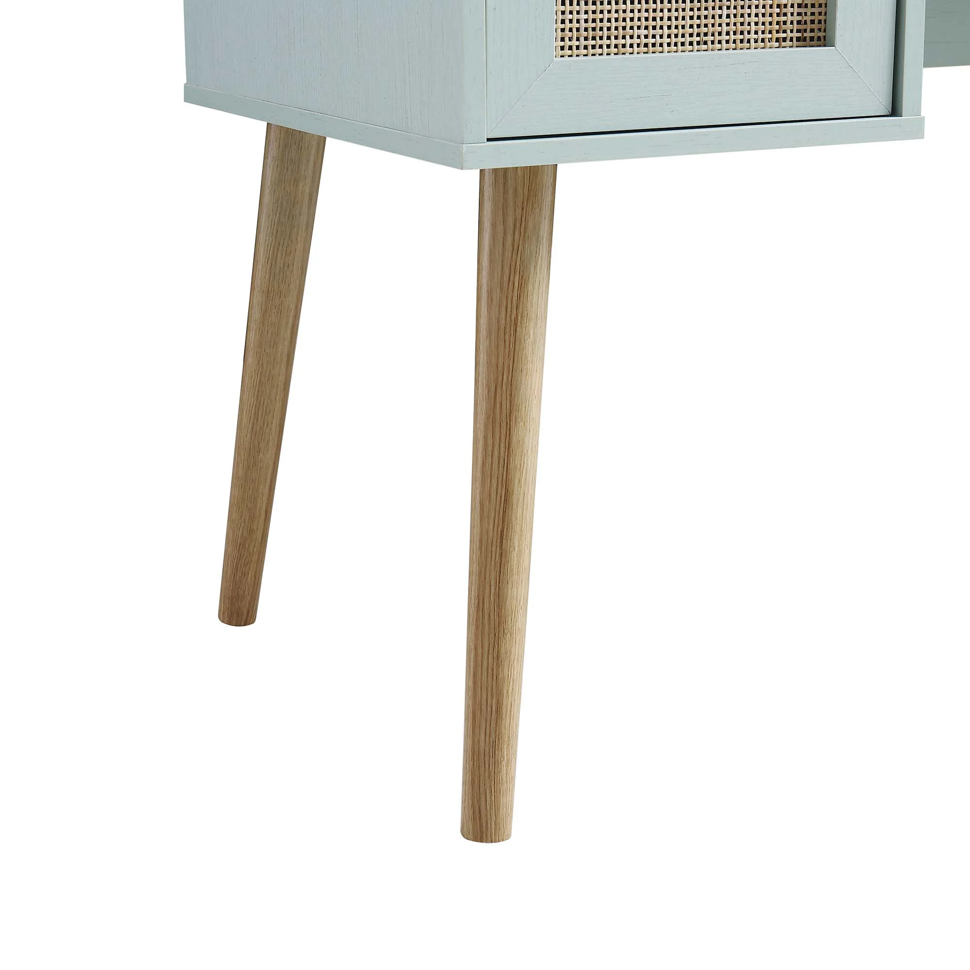 Frances Woven Rattan 2-Door Desk, Mint - Image 11