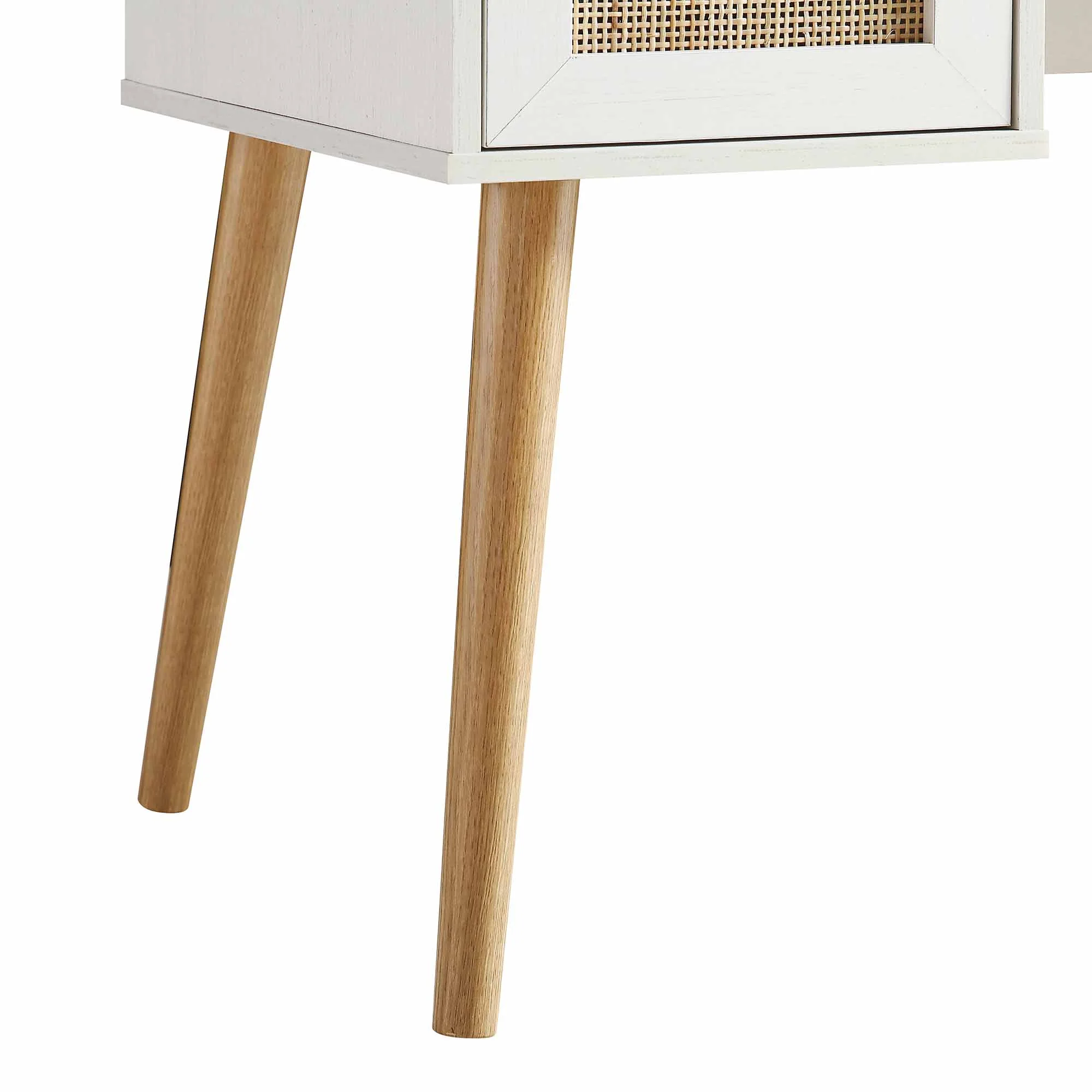 Frances Woven Rattan 2-Door Desk, White - Image 12