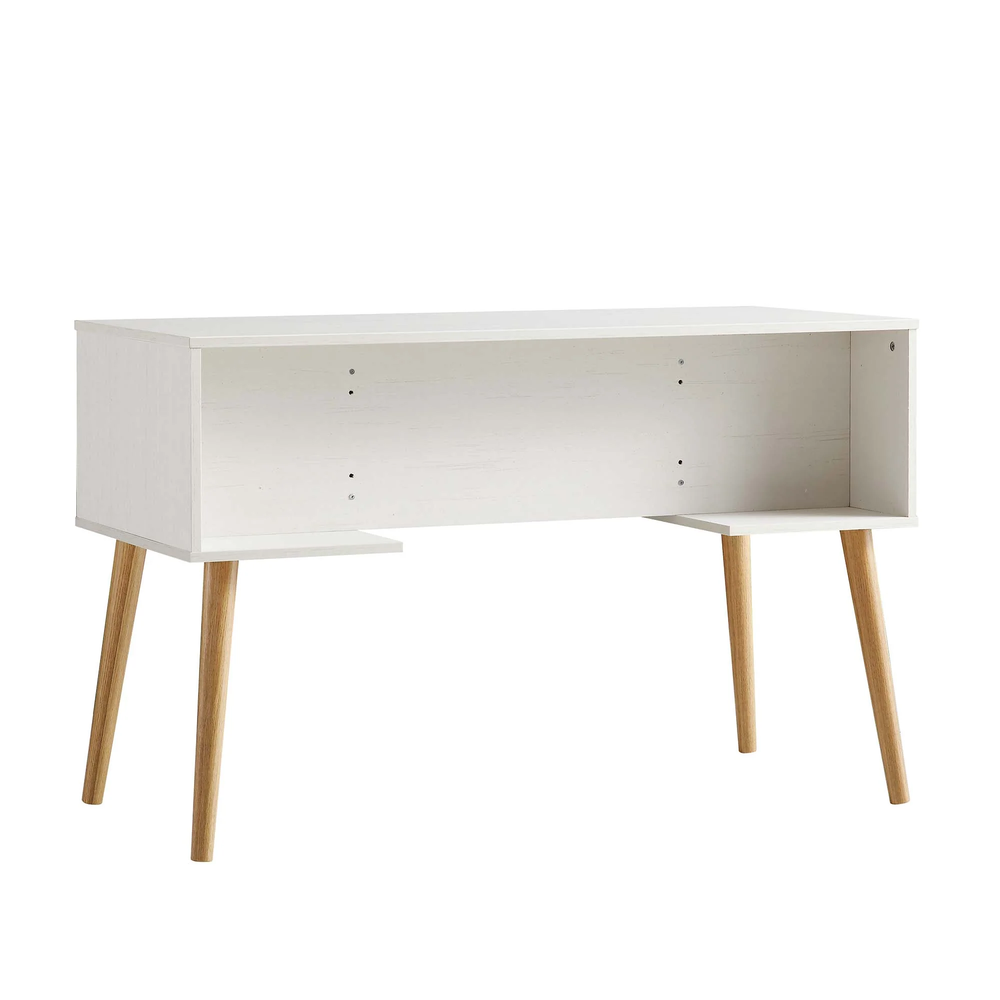 Frances Woven Rattan 2-Door Desk, White - Image 9