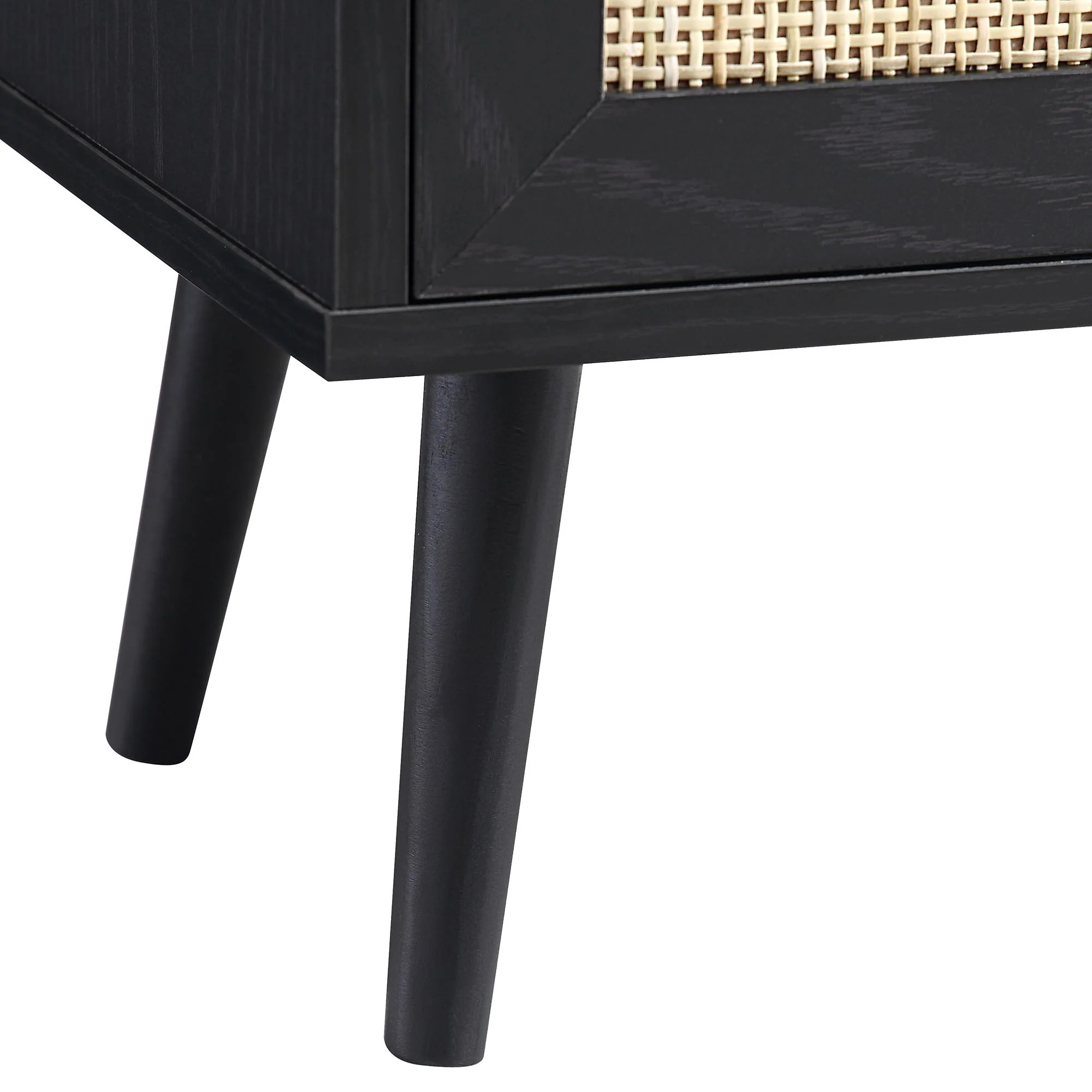 Frances Woven Rattan 2-Door Bathroom Undersink Unit, Black - Image 13