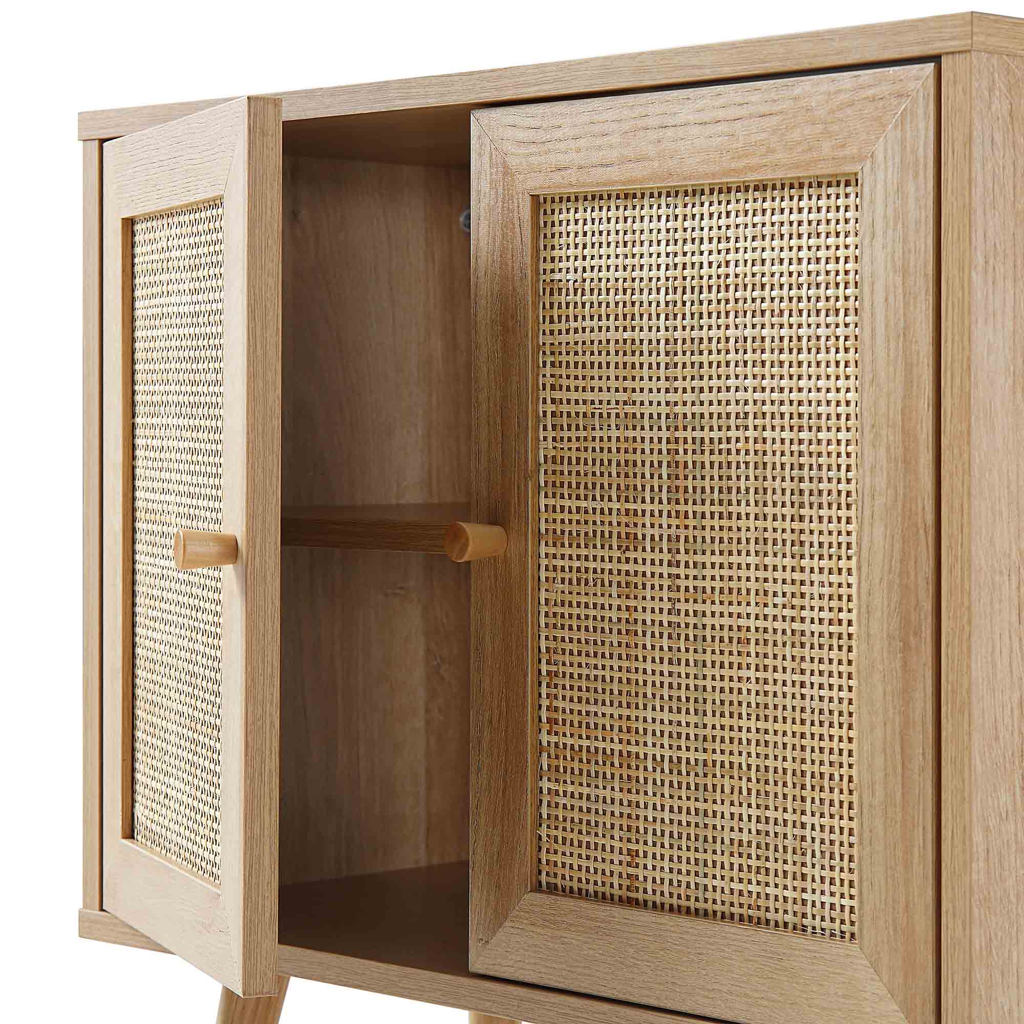 Frances Woven Rattan 2-Door Bathroom Undersink Unit, Natural - Image 12