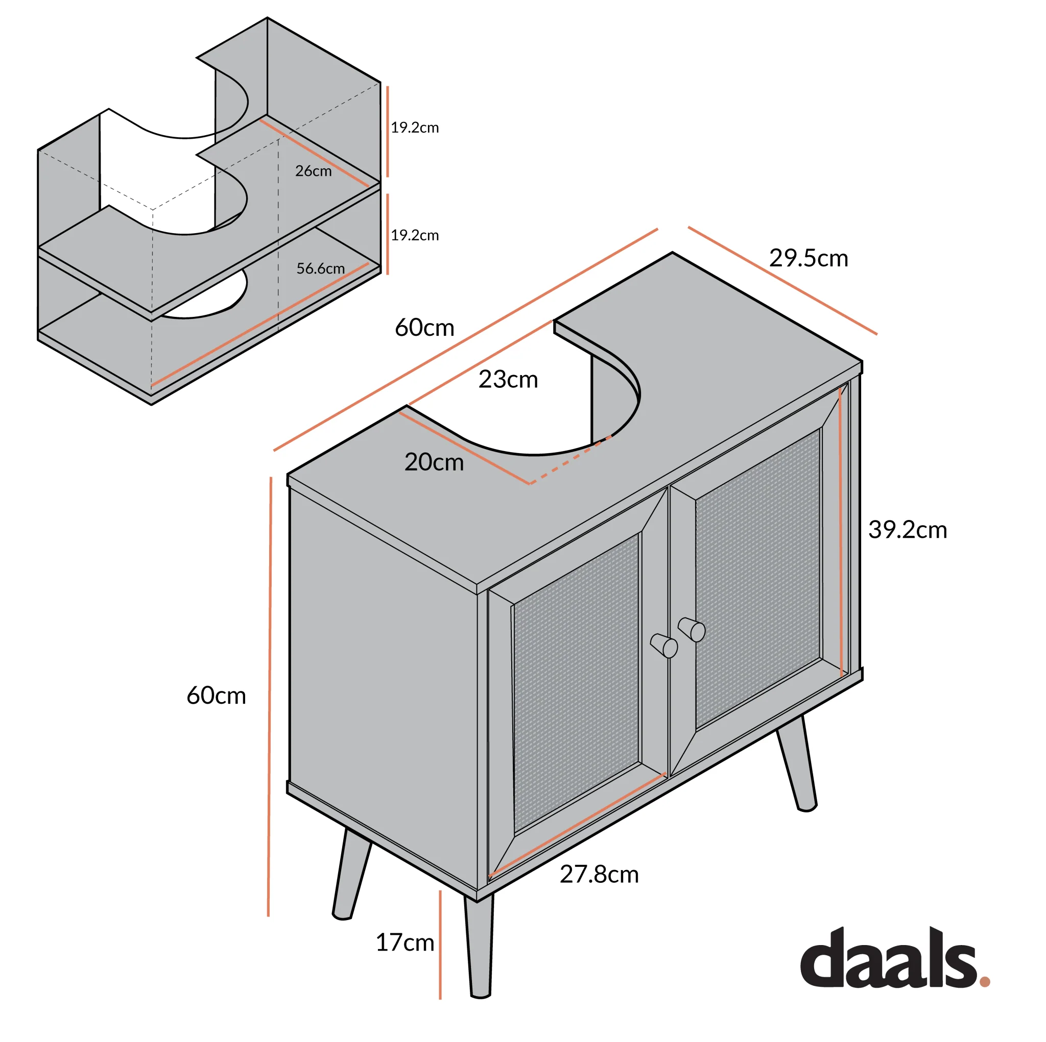 Frances Woven Rattan 2-Door Bathroom Undersink Unit, Mint Green - Image 6