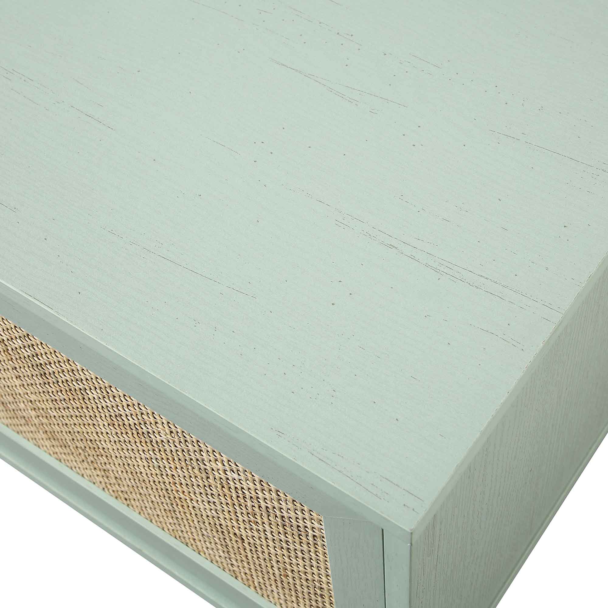 Frances Woven Rattan 200cm Wide TV Unit, Mint - Image 13