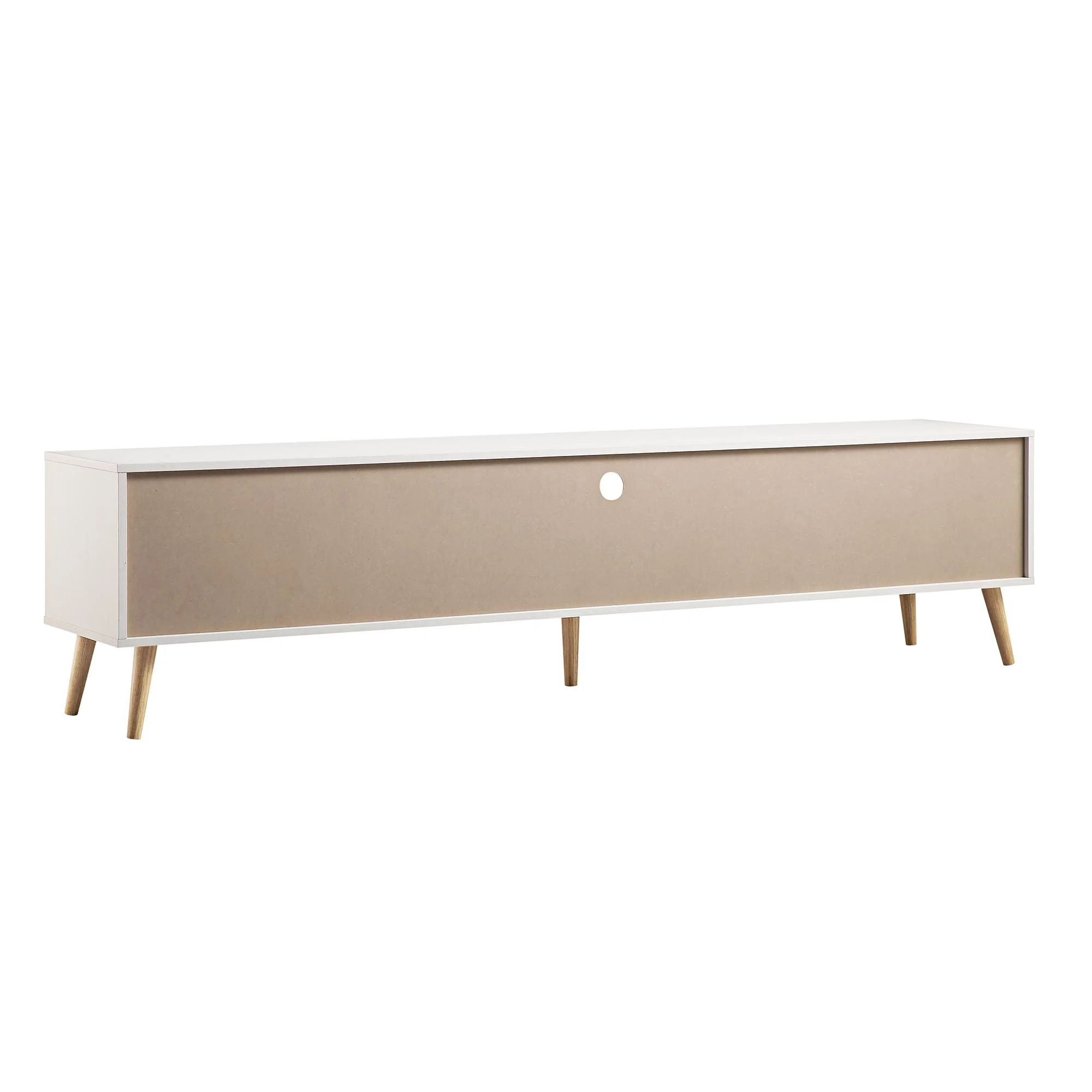 Frances Woven Rattan 200cm Wide TV Unit, White - Image 10
