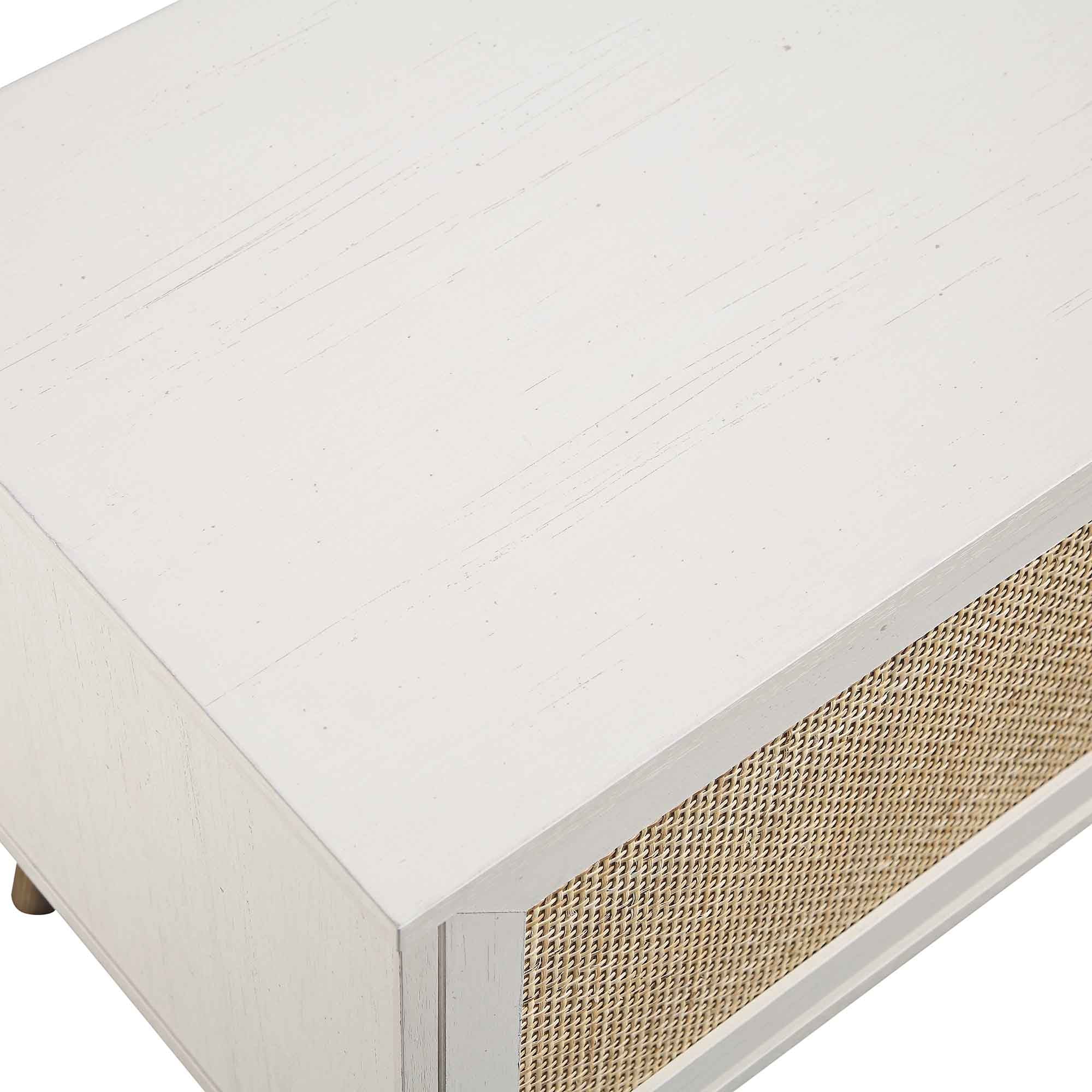 Frances Woven Rattan 200cm Wide TV Unit, White - Image 13