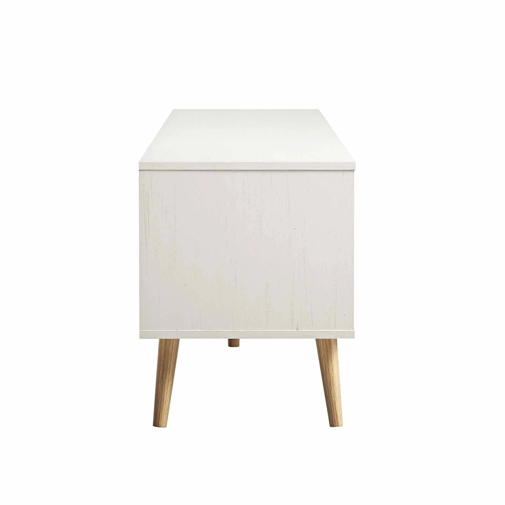 Frances Woven Rattan 200cm Wide TV Unit, White - Image 9