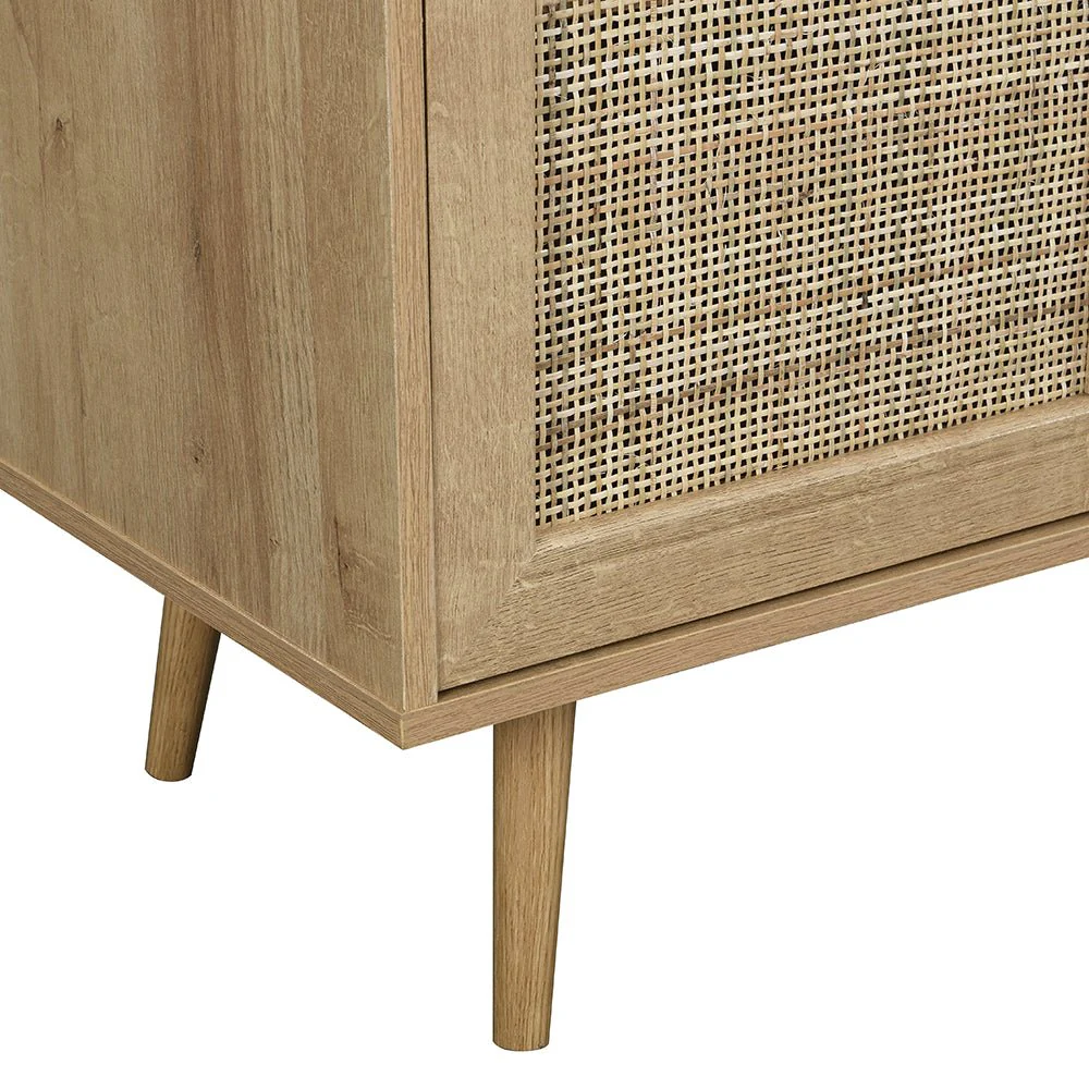 Frances Woven Rattan 3-Door Sideboard, Natural - Image 10