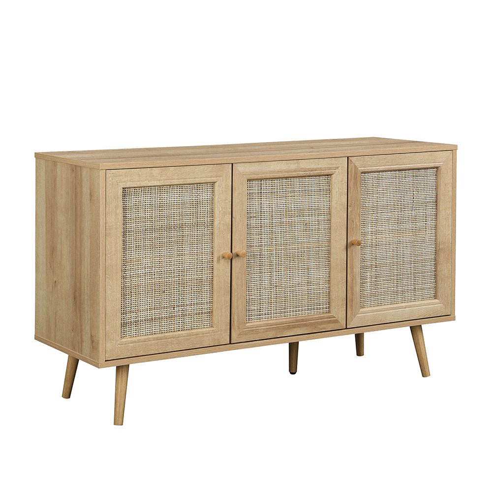 Frances Woven Rattan 3-Door Sideboard, Natural - Image 4