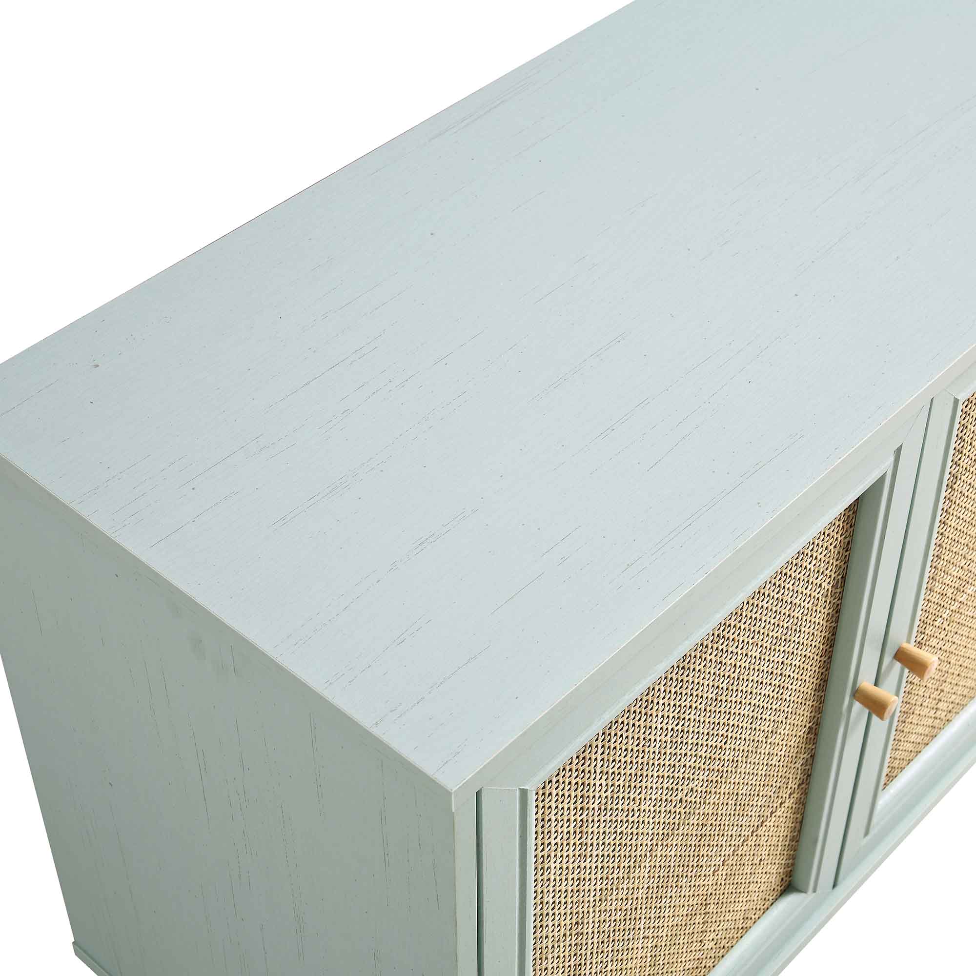 Frances Woven Rattan 3-Door Sideboard, Mint - Image 8