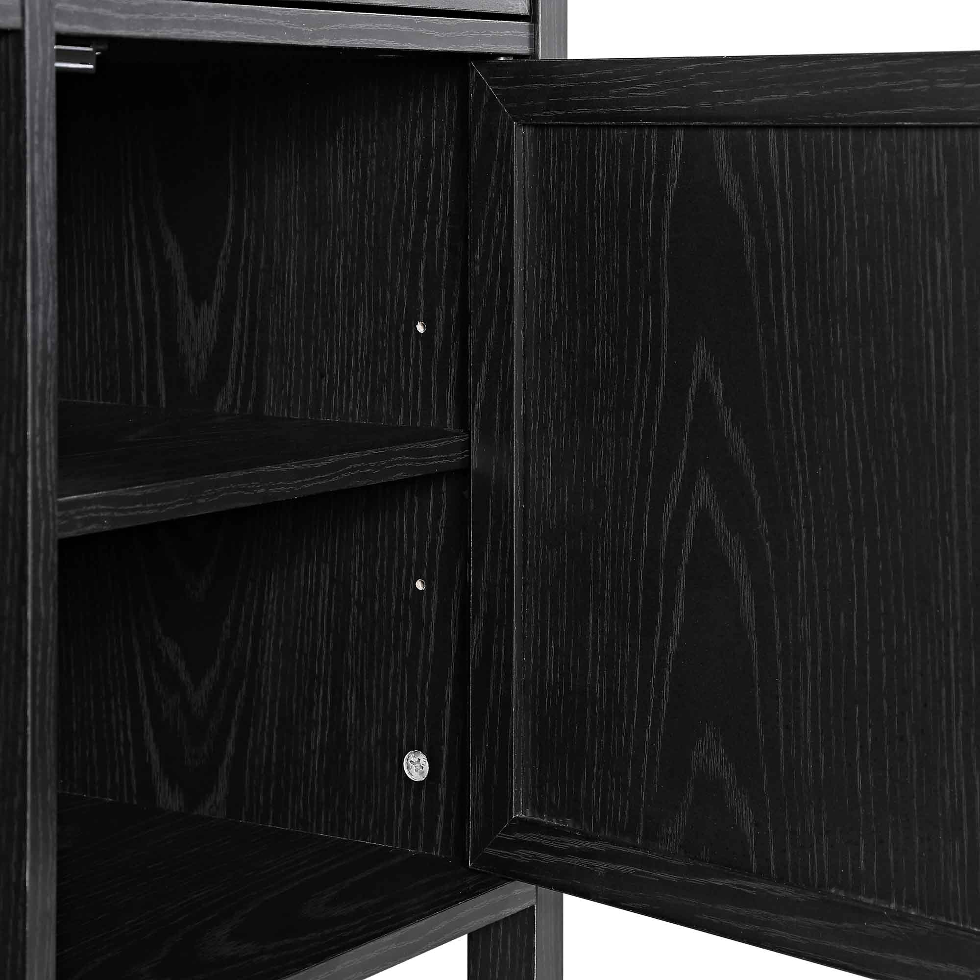 Frances Woven Rattan 3-Drawer Desk, Black - Image 16