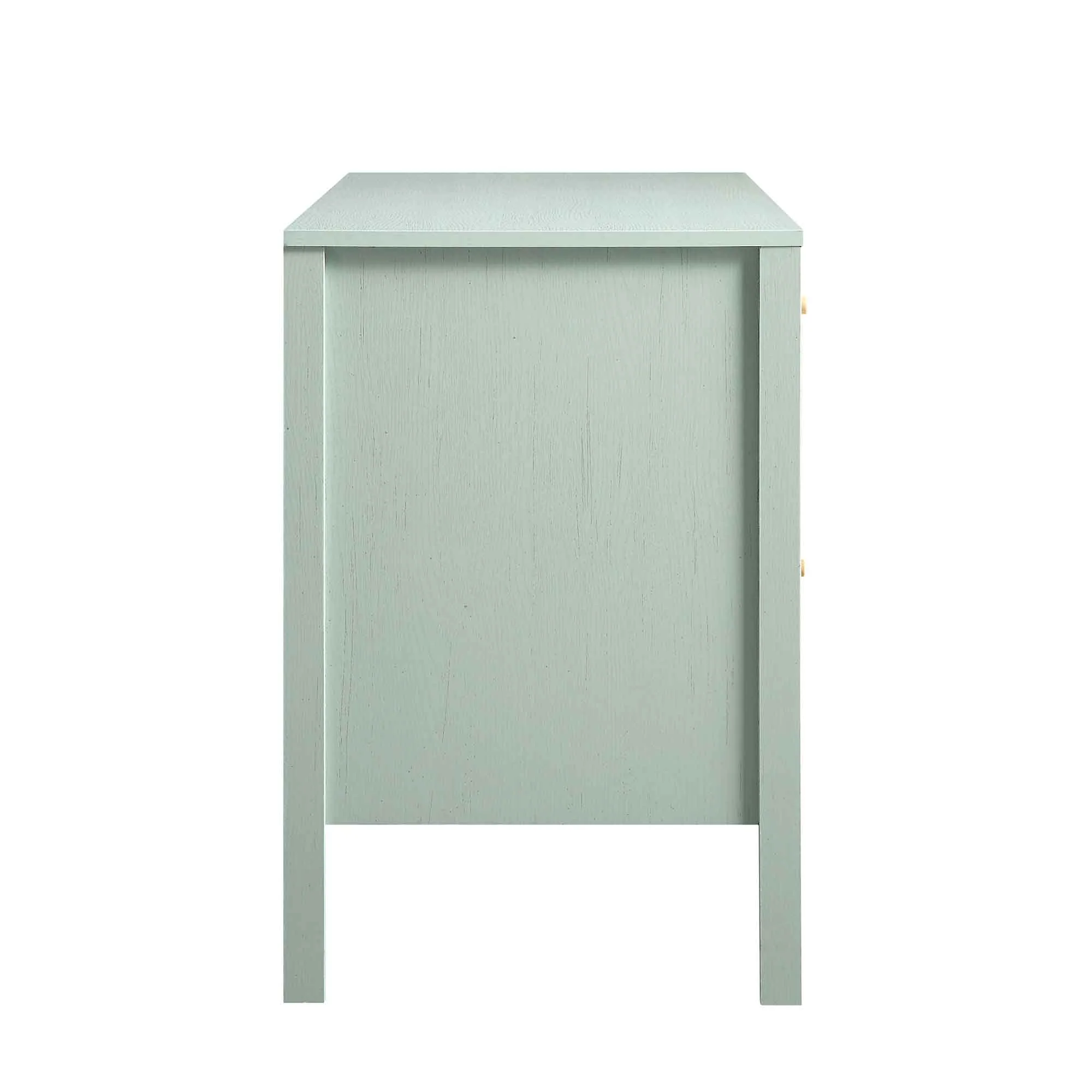 Frances Woven Rattan 3-Drawer Desk, Mint - Image 11
