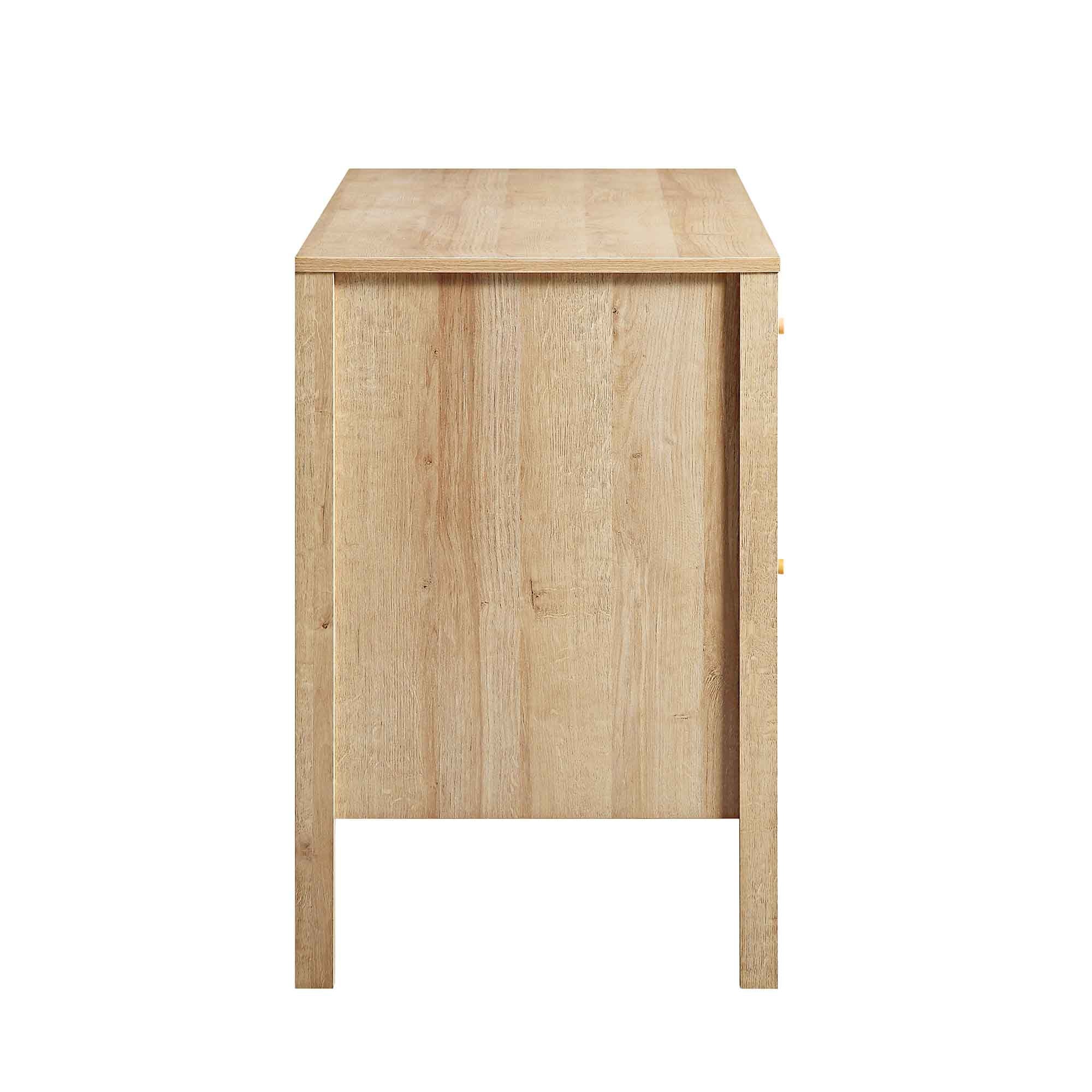 Frances Woven Rattan 3-Drawer Desk, Natural - Image 10