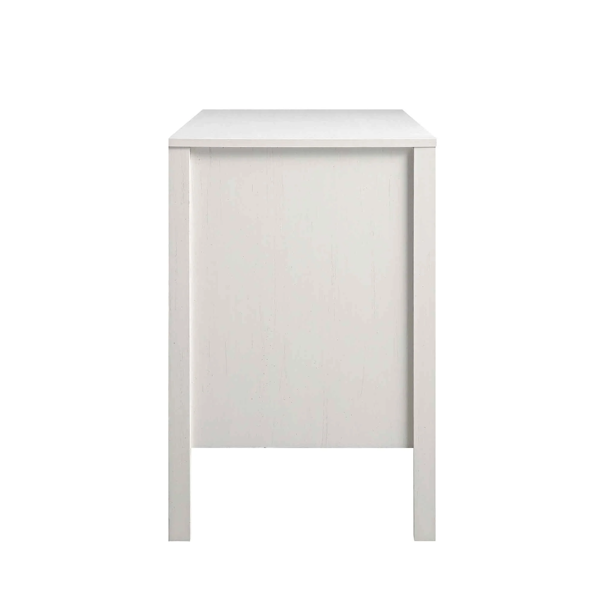 Frances Woven Rattan 3-Drawer Desk, White - Image 10
