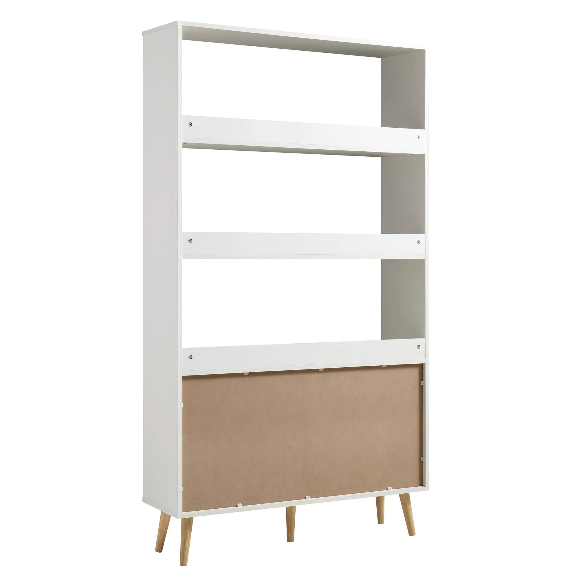 Frances Woven Rattan Bookcase with Doors, White - Image 9
