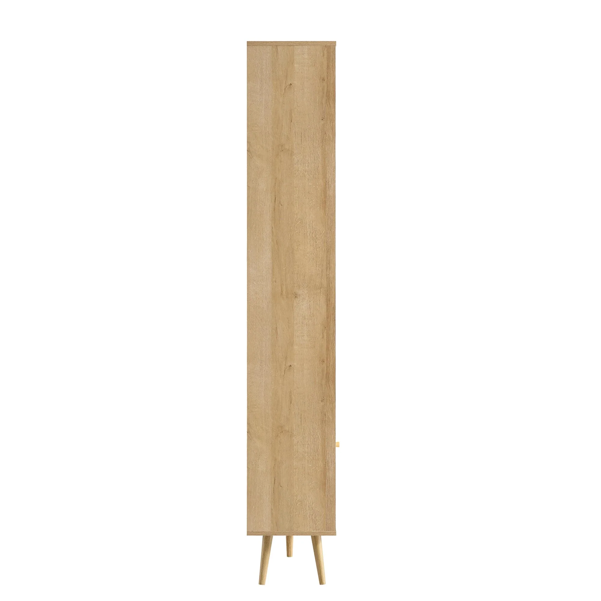 Frances Woven Rattan Tall Bookcase with Doors, Natural - Image 7