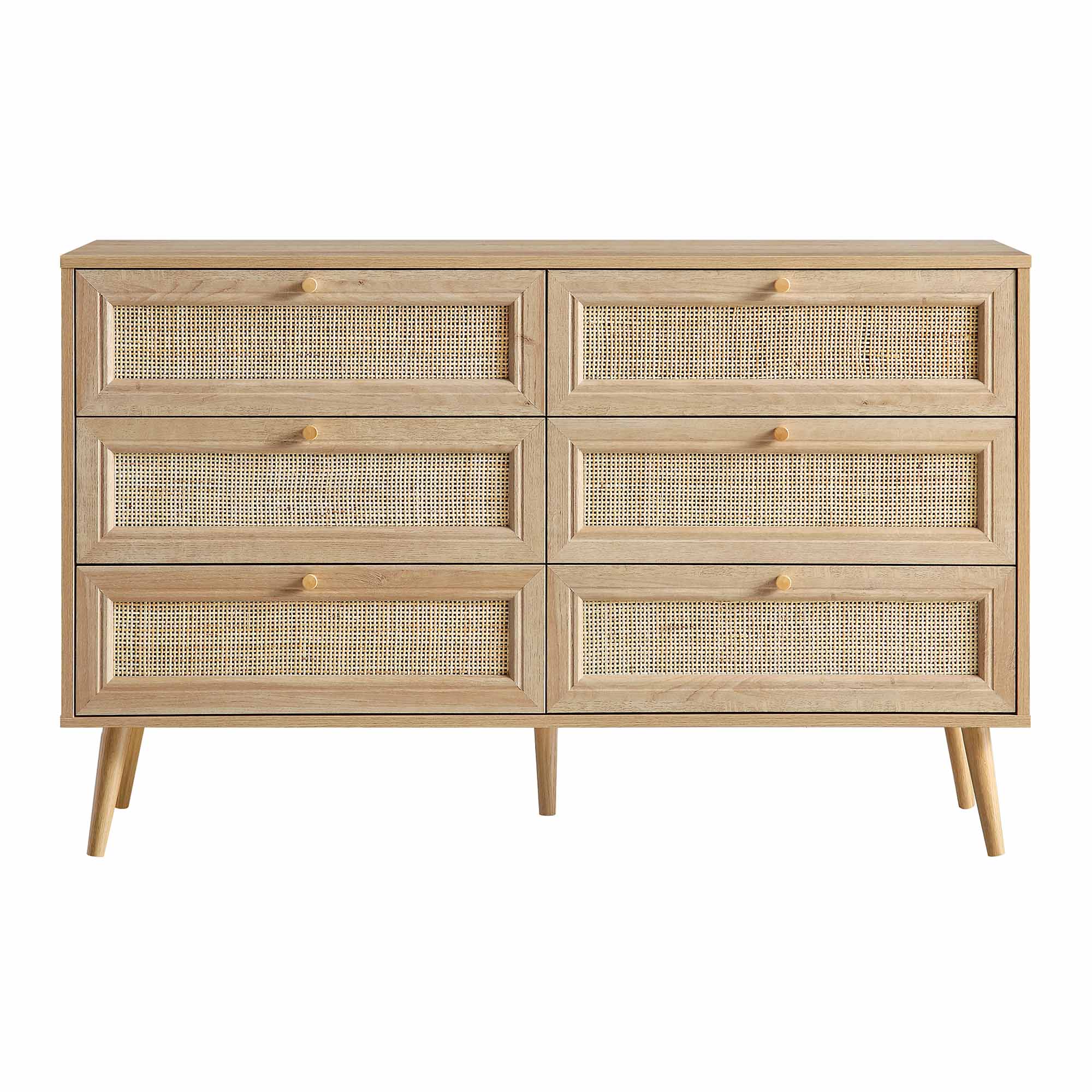 Frances Woven Rattan Chest of 6 Drawers, Natural - Image 4