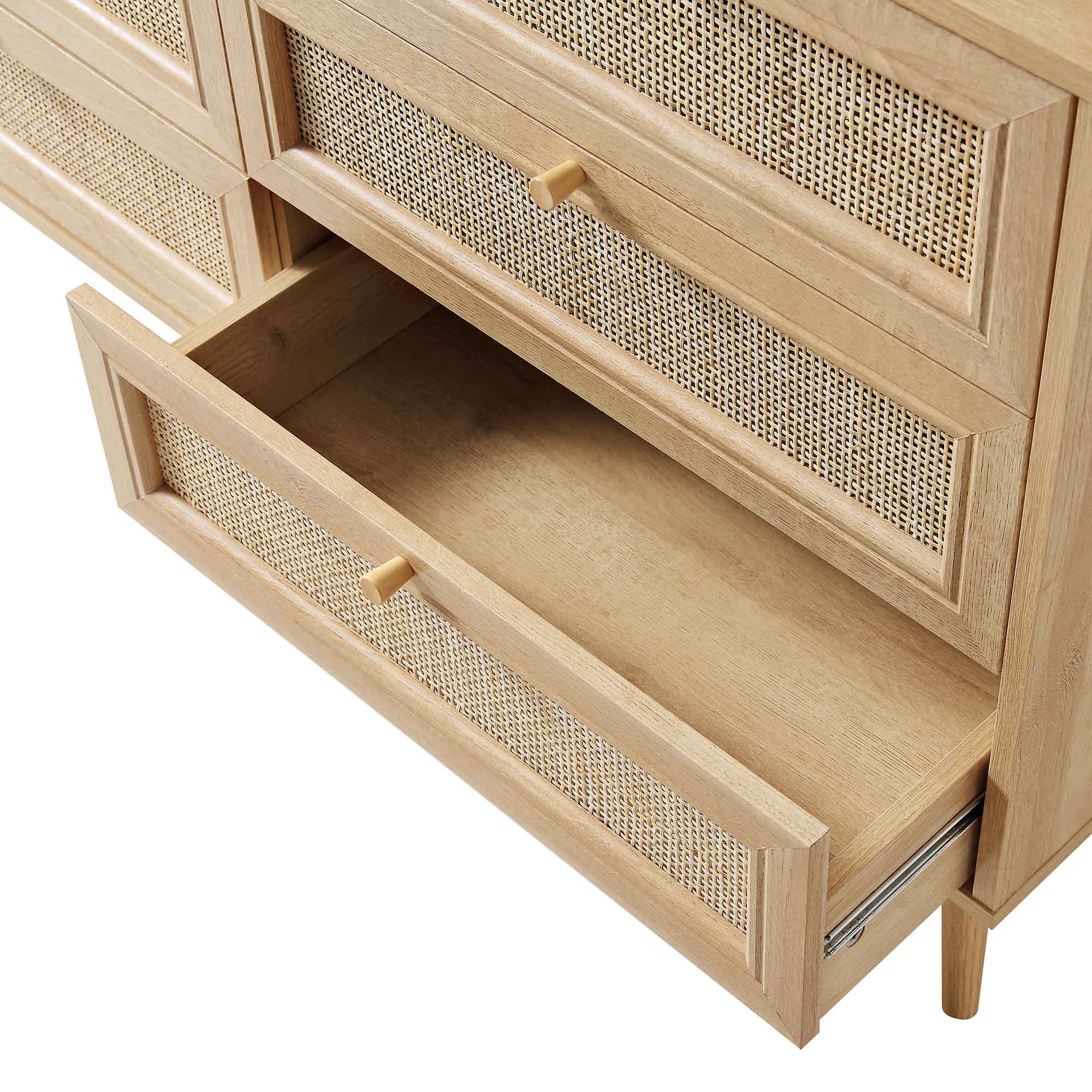Frances Woven Rattan Chest of 6 Drawers, Natural - Image 9